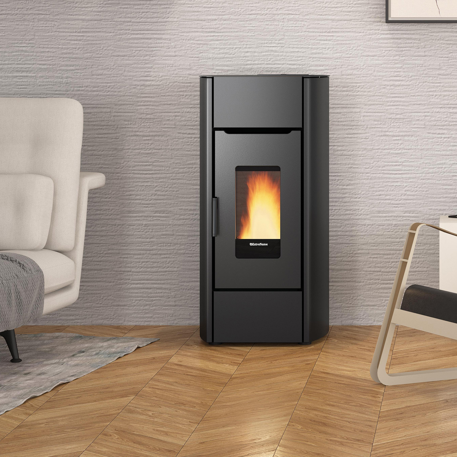 Extraflame Prestige Line Mirka Plus Pelletofen Stahl Schwarz