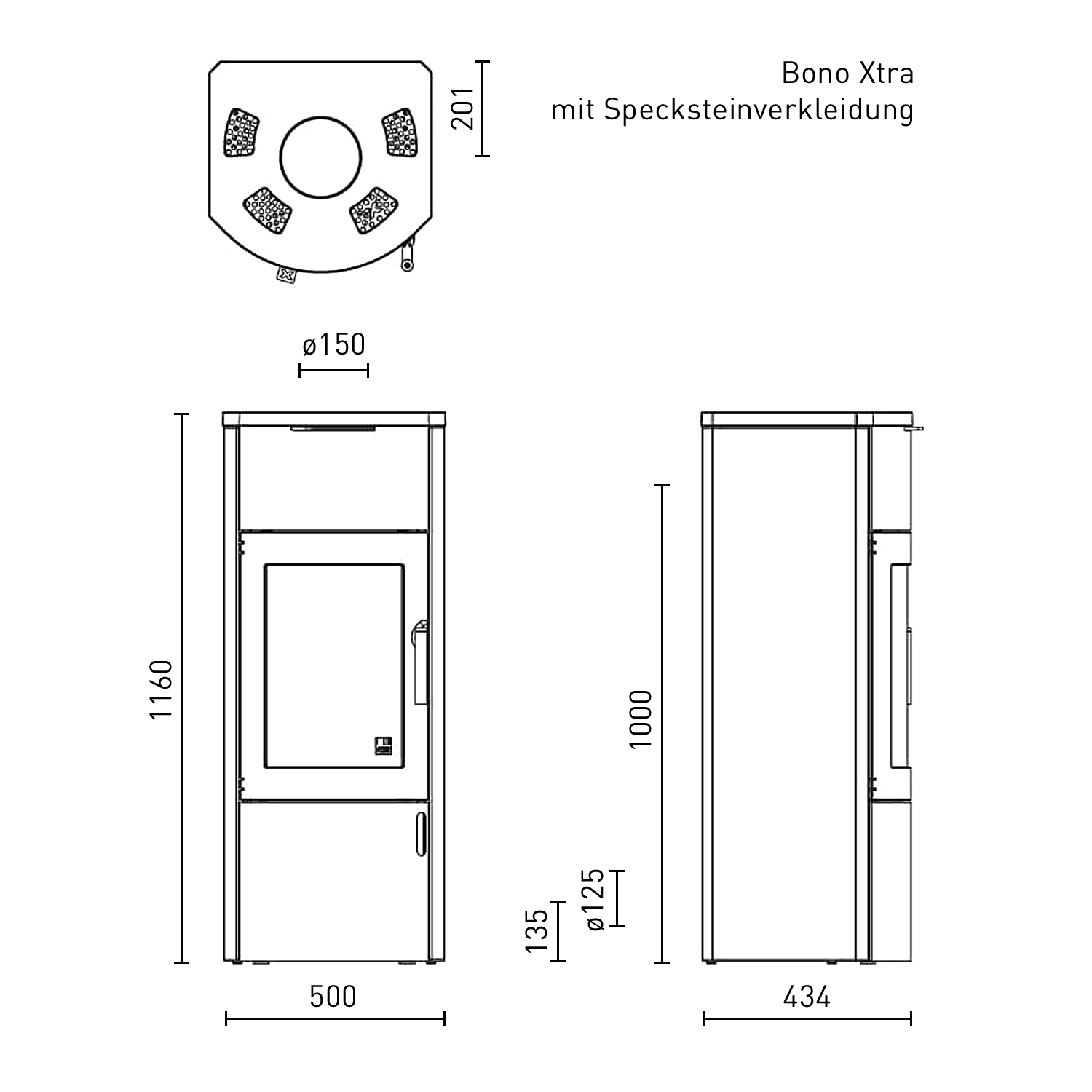 Austroflamm Bono Xtra Kaminofen Speckstein + 1 m³ Kaminholz gratis