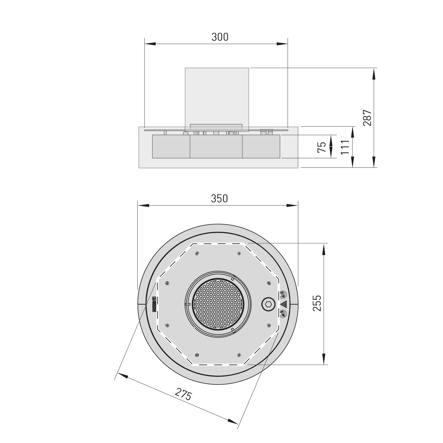 GRDN Circle M Tischkamin Schwarz