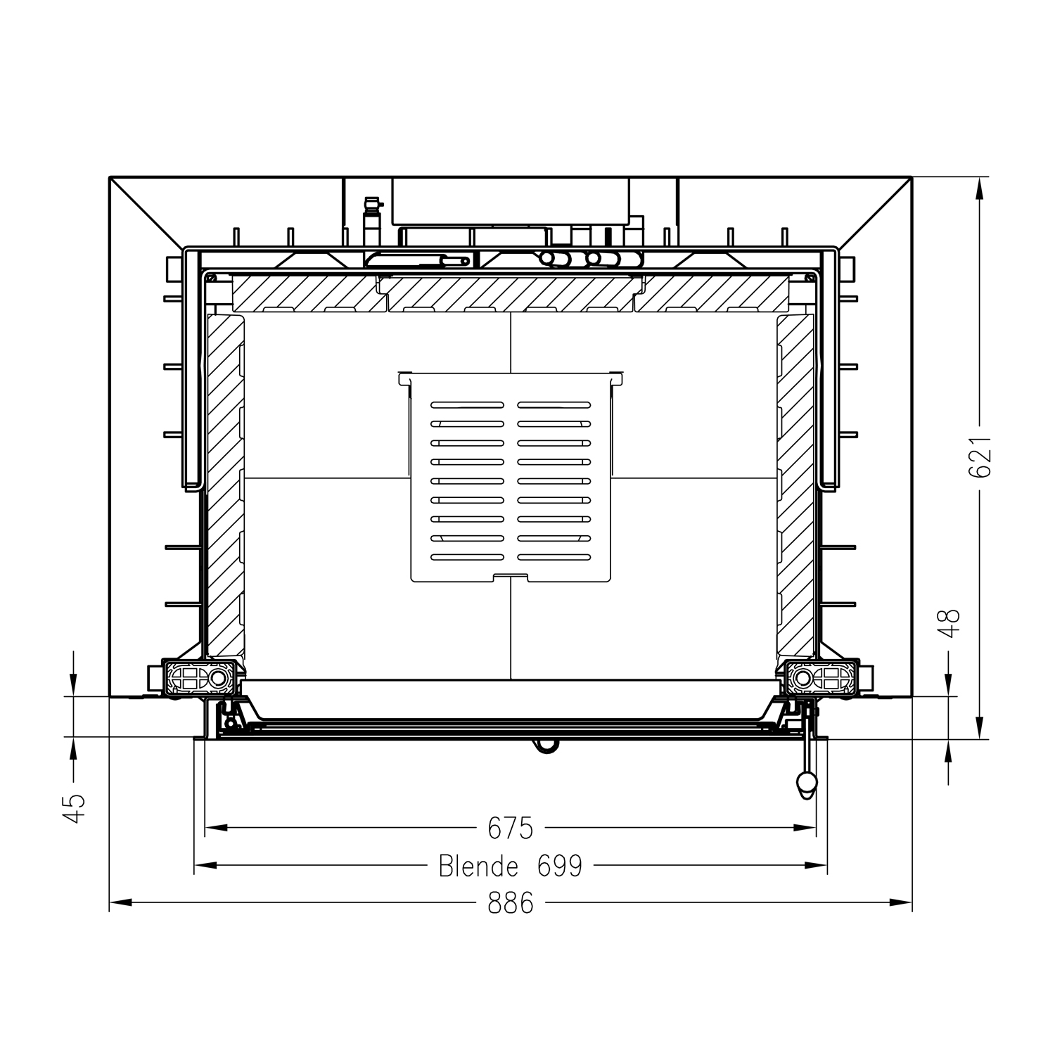 Spartherm Varia 1V H2O XXL 15 kW wasserführender Kamineinsatz links