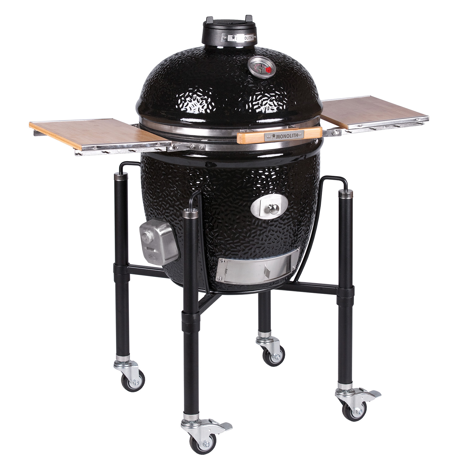 MONOLITH CLASSIC BBQ GURU Keramikgrill PRO-Serie 2.0 Schwarz mit Gestell und Seitentischen