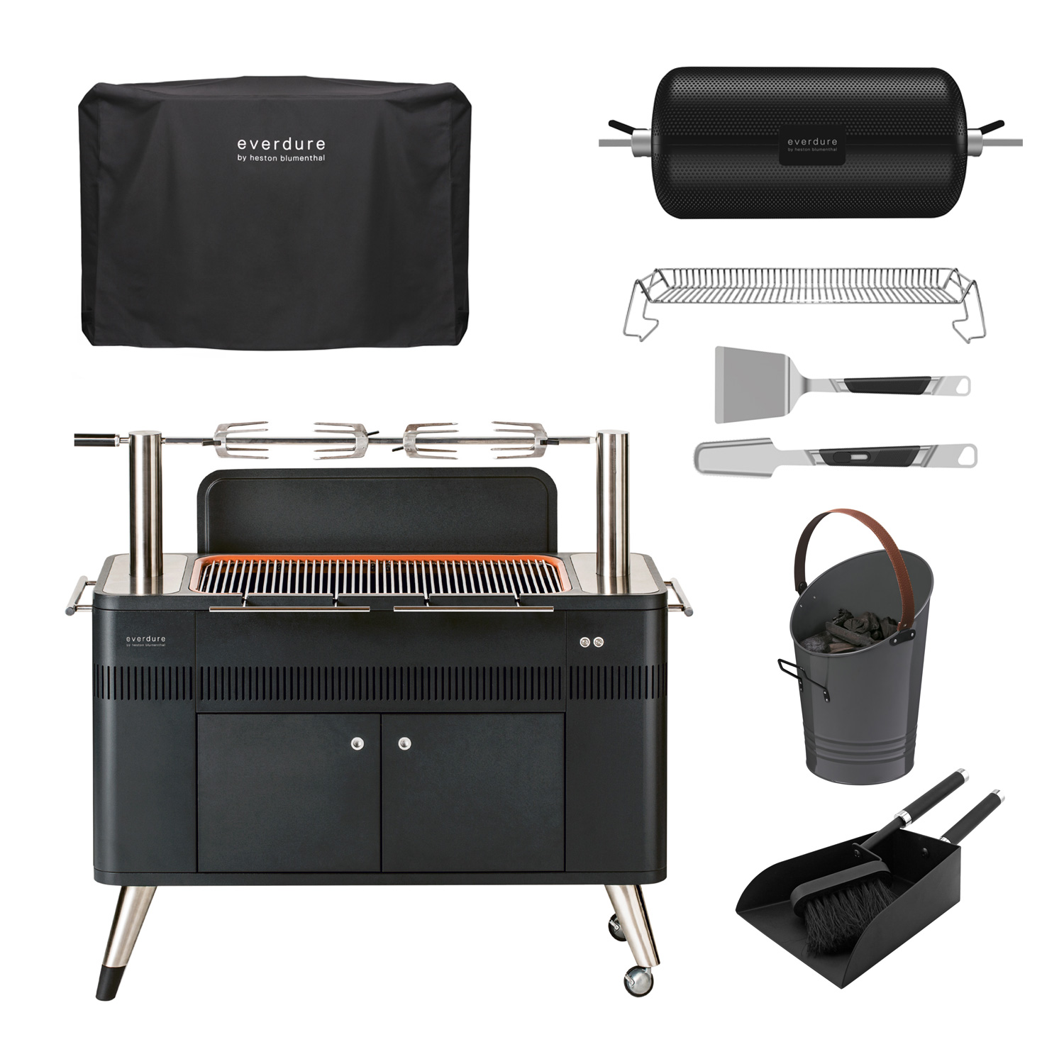 Everdure HUB Holzkohlegrill Komplett-Set