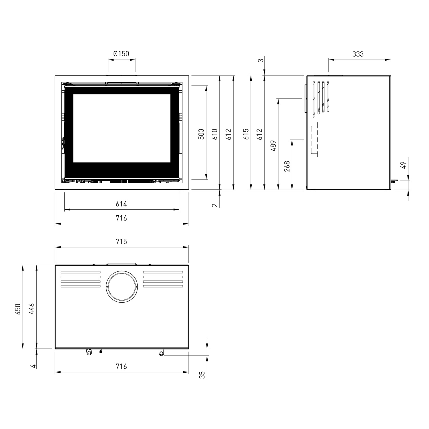 Spartherm Linear Module M Kaminofen Nero