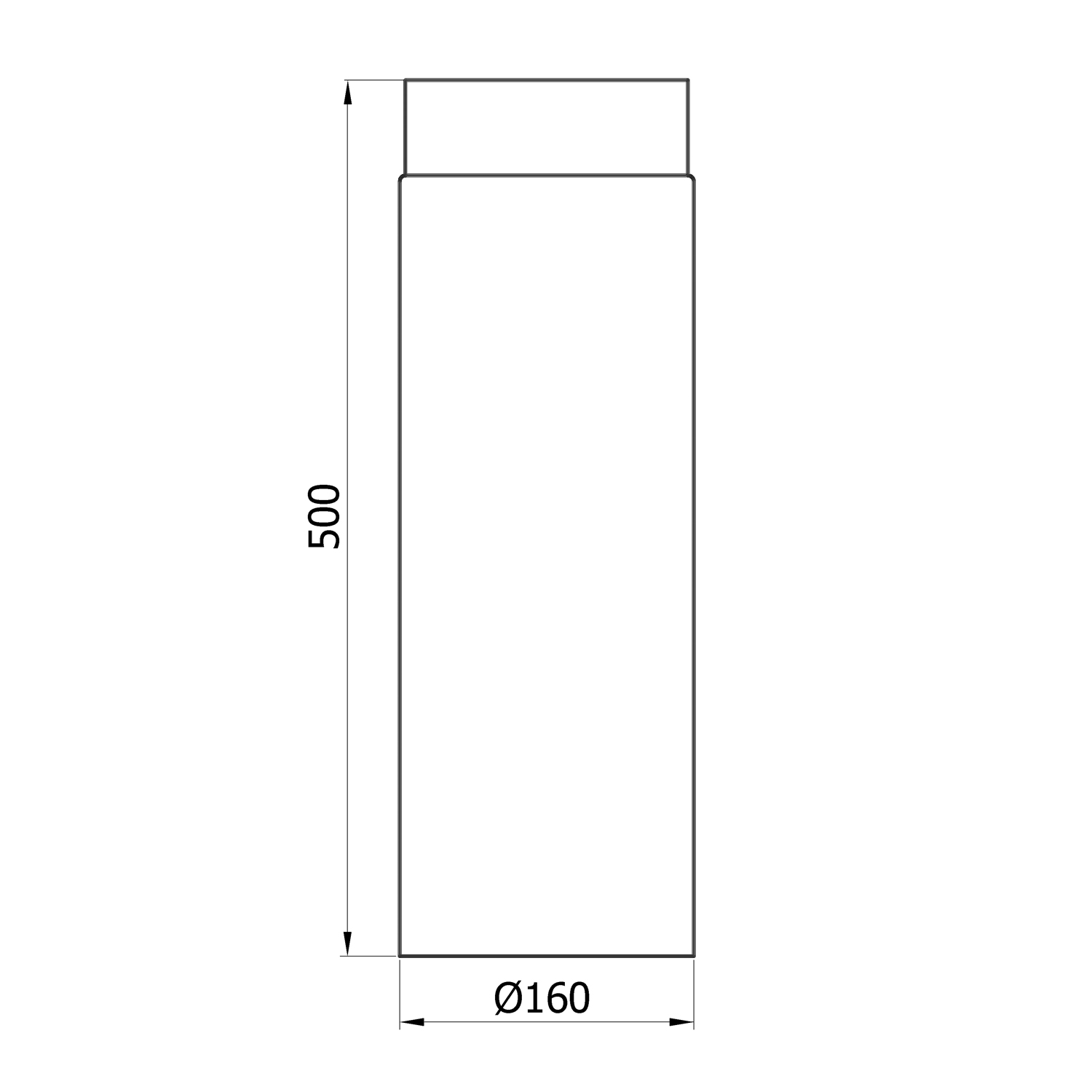 Raik Rauchrohr / Ofenrohr 160mm - 500mm schwarz