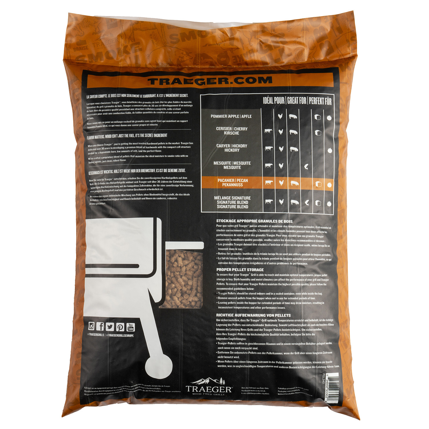 Traeger Smokey Pellets Pecan 9 kg