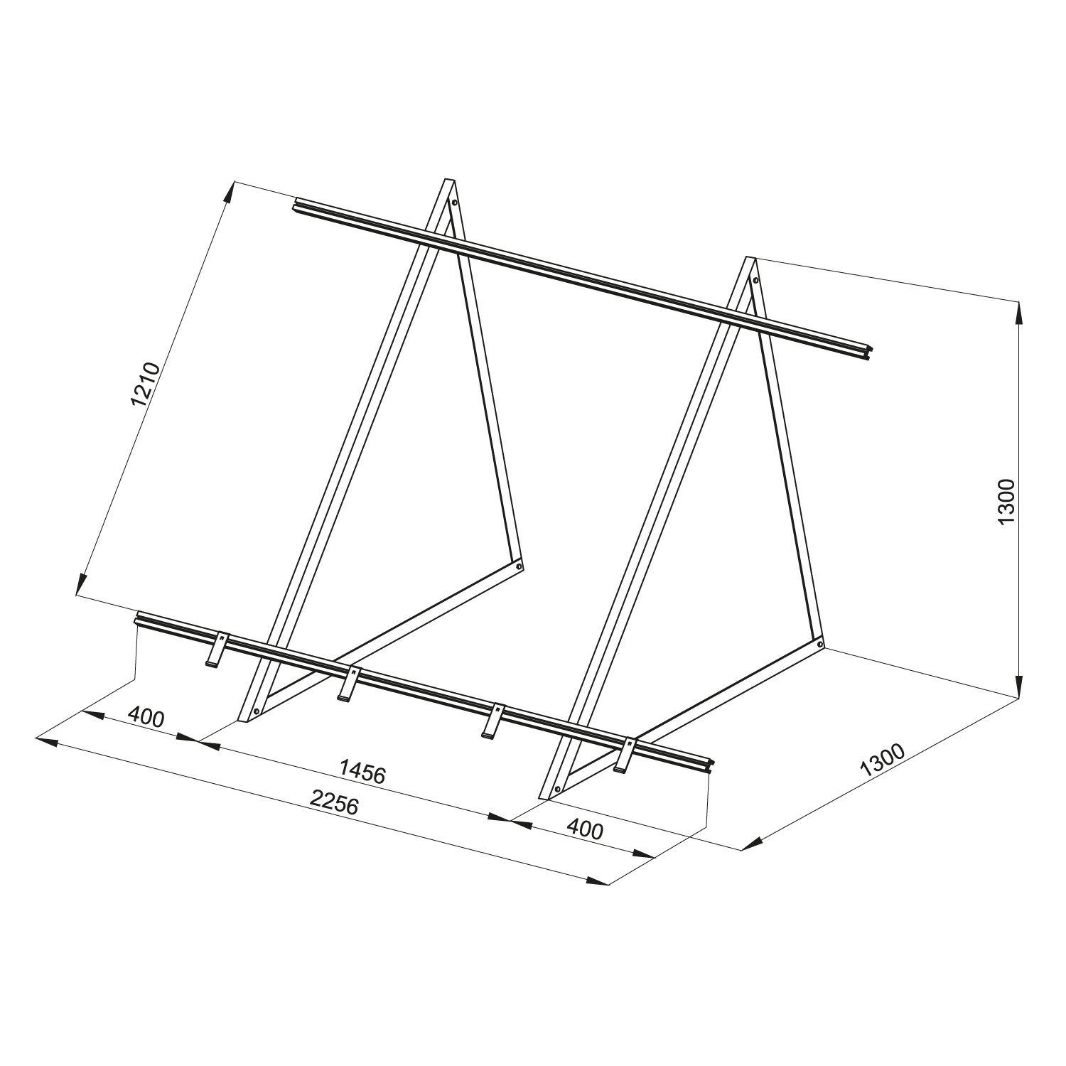 Sunex Flachdachmontageset für 2 Flachkollektoren AMP 2.0