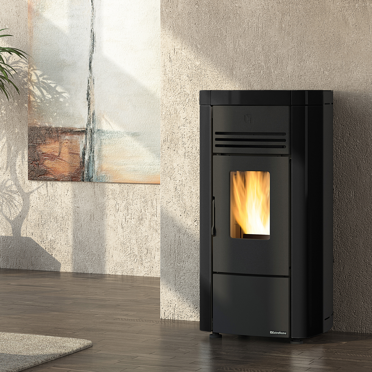 Extraflame Evolution Line Angela EVO Pelletofen Stahl Schwarz