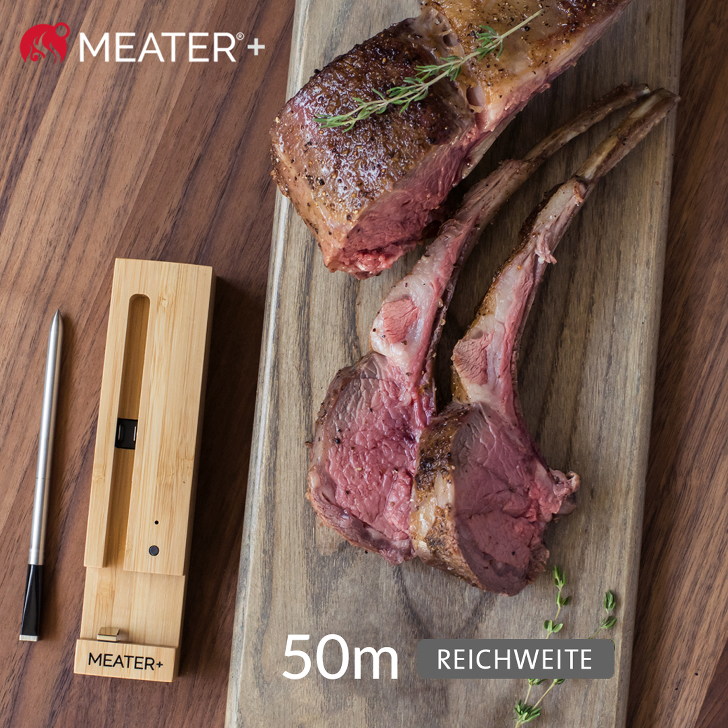 MEATER+ Kabelloses Fleischthermometer mit 50 m Reichweite