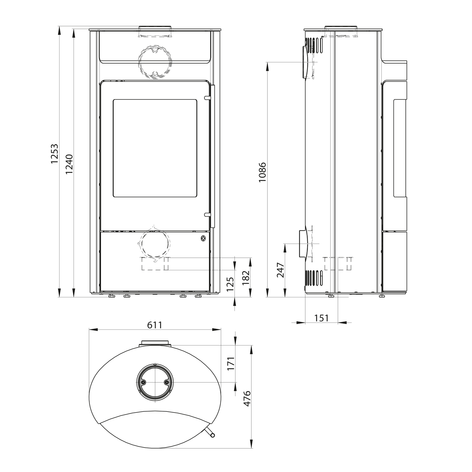 Olsberg Tecapa II PowerSystem Compact Kaminofen Stahltür