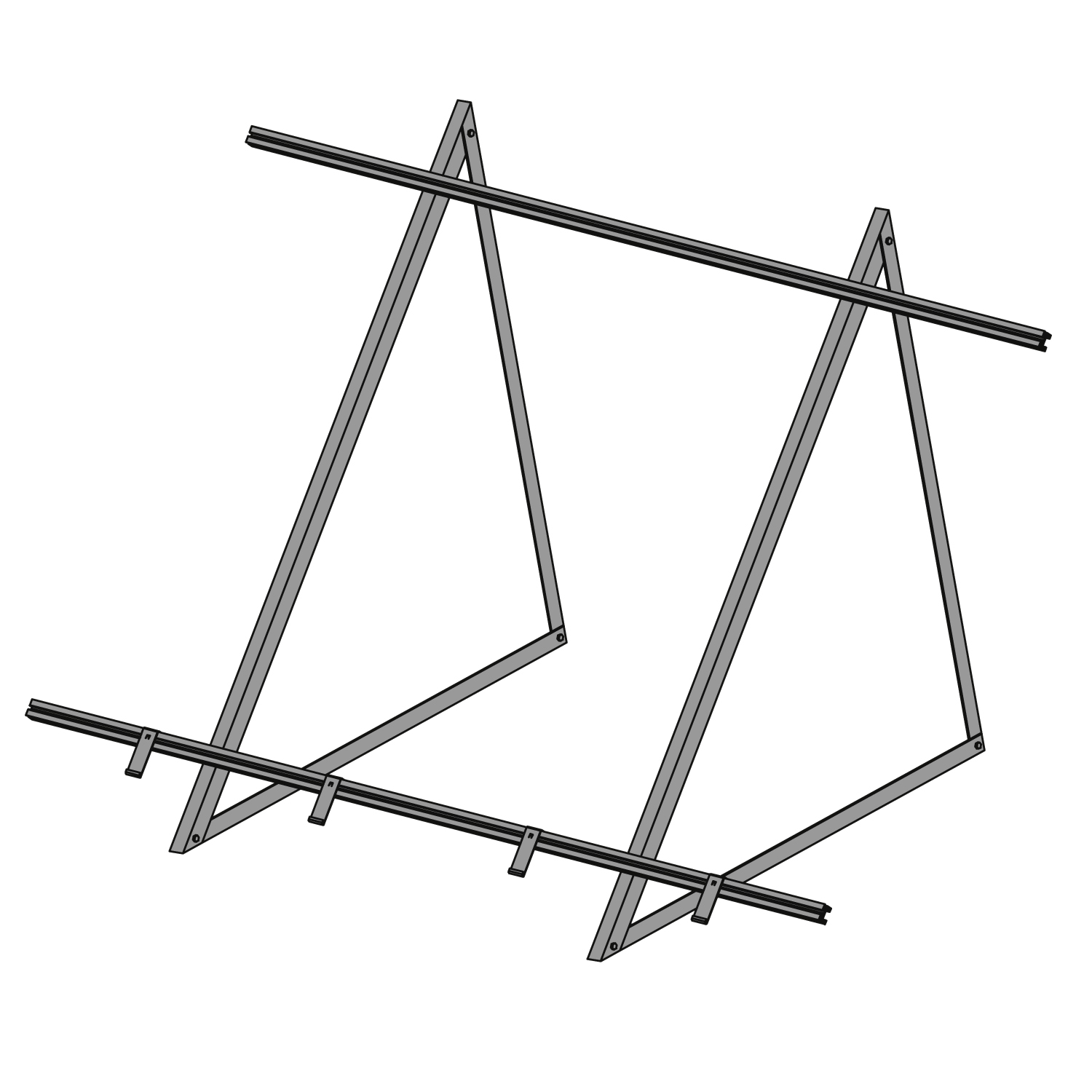 Sunex Flachdachmontageset für 2 Flachkollektoren AMP 2.0