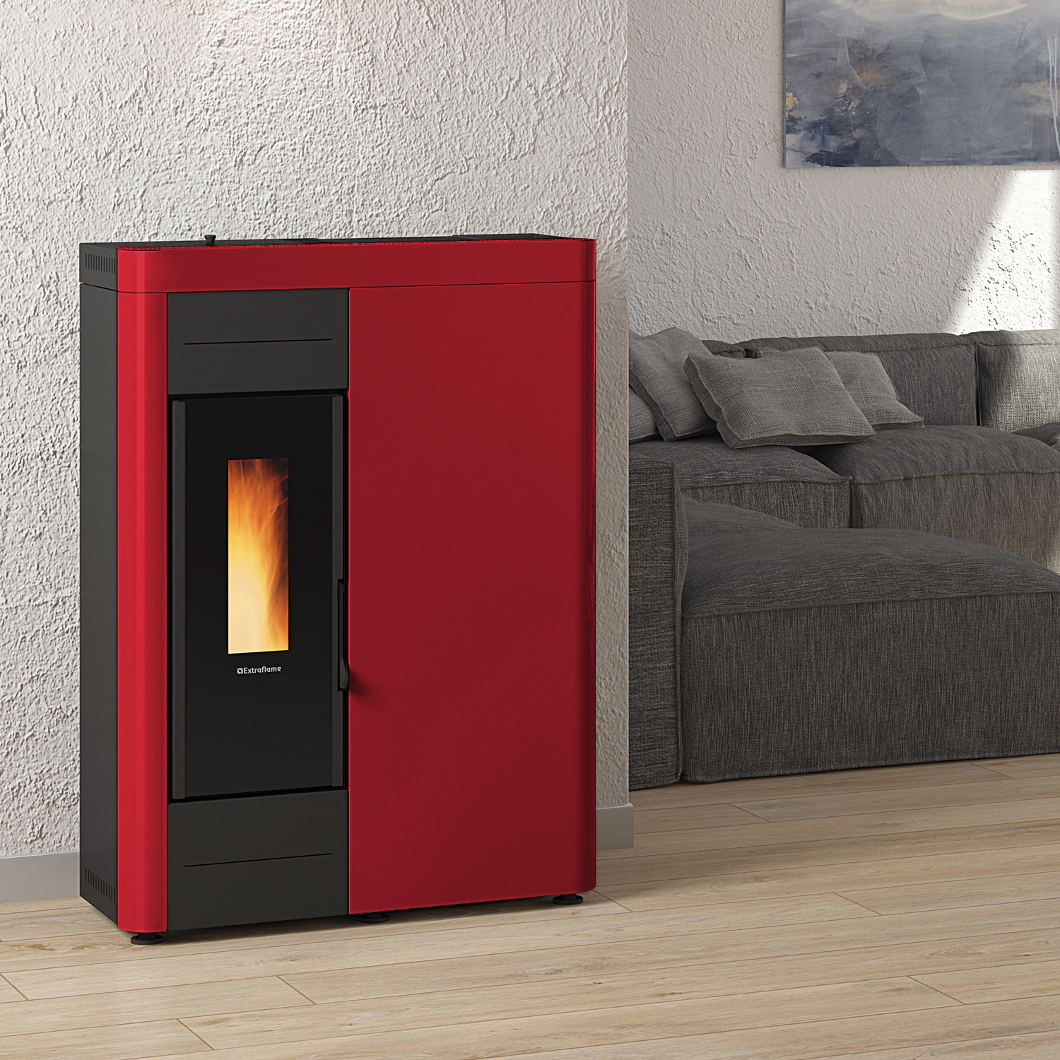 Extraflame Virna Idro wasserführender Pelletofen Bordeaux