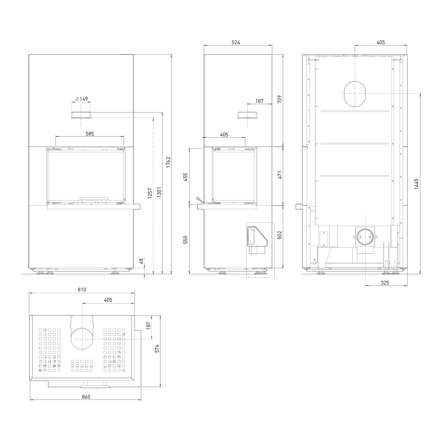 Olsberg Osorno L Kaminofen Stahl Schwarz rechts + 1 m³ Kaminholz gratis