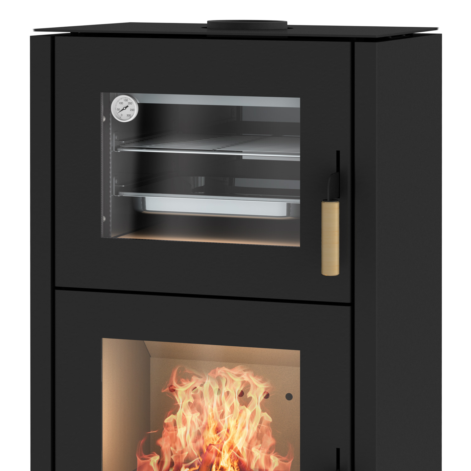 Fireplace Elite Inda Kaminofen Stahl Schwarz + 1 m³ Kaminholz gratis