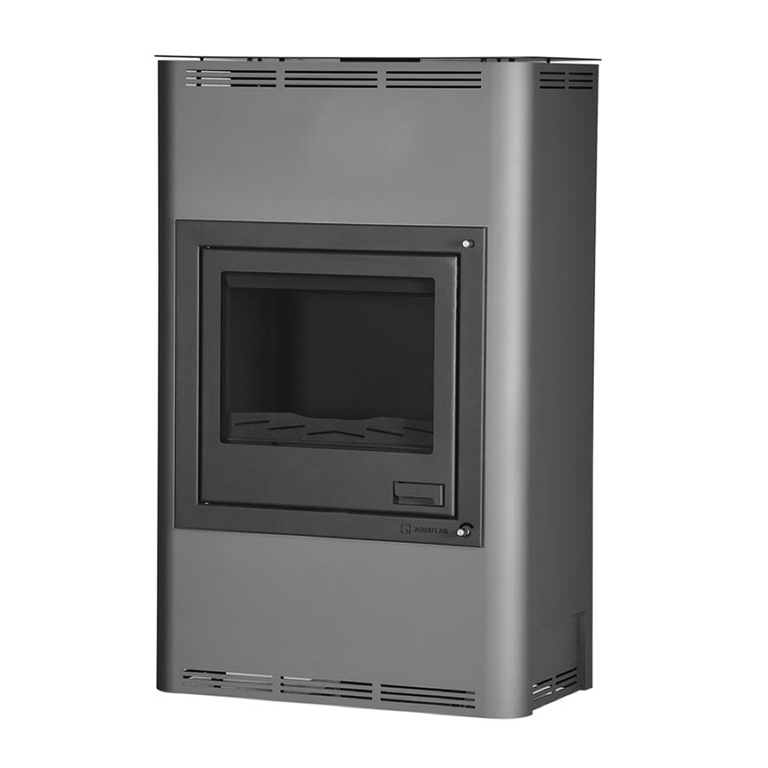 Aquaflam 25 Basic Wasserführender Kaminofen Grey Komplett-Set Pufferspeicher TPSM 1000