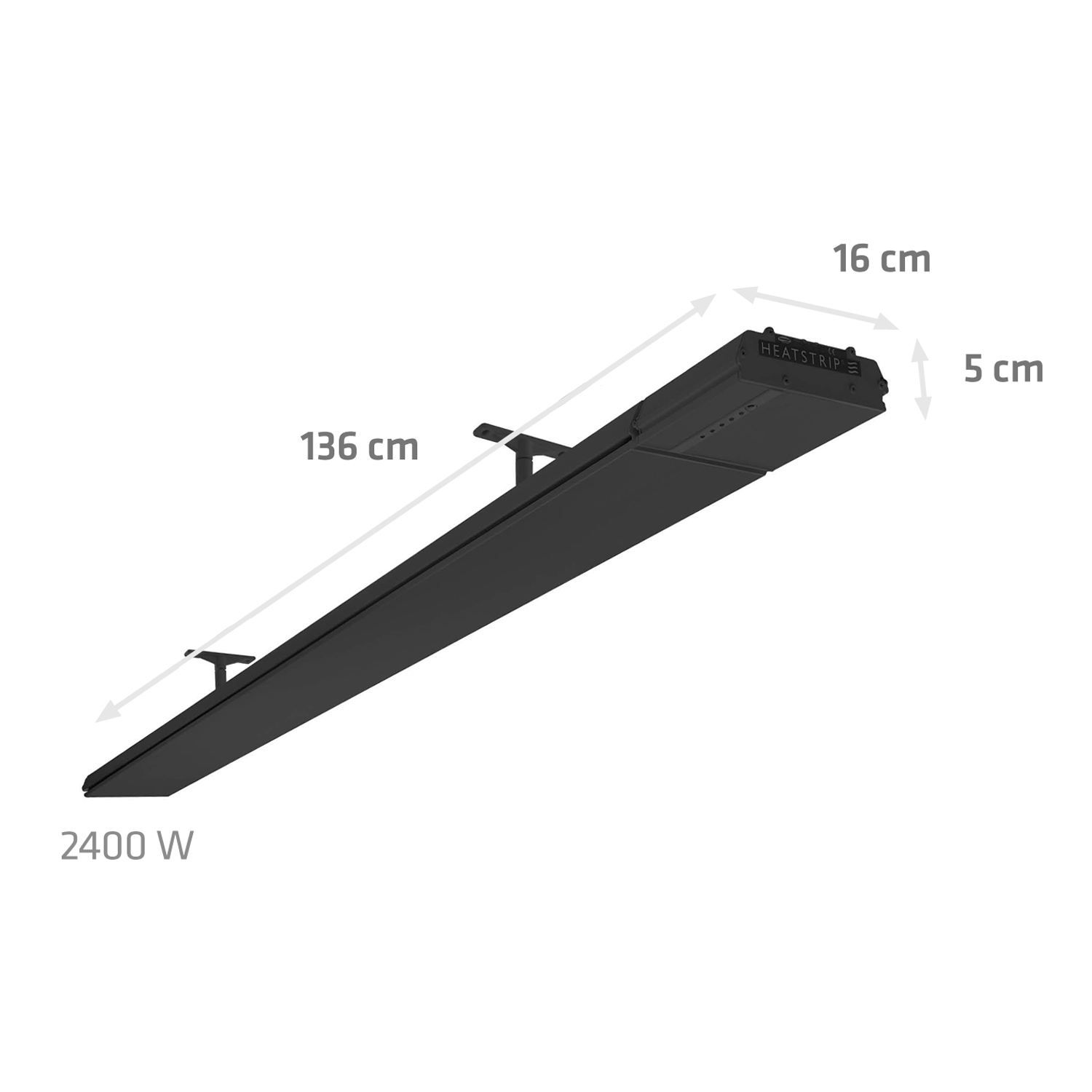 HEATSTRIP Heizstrahler Design Indoor + Outdoor 2400 Watt inkl. Fernbedienung