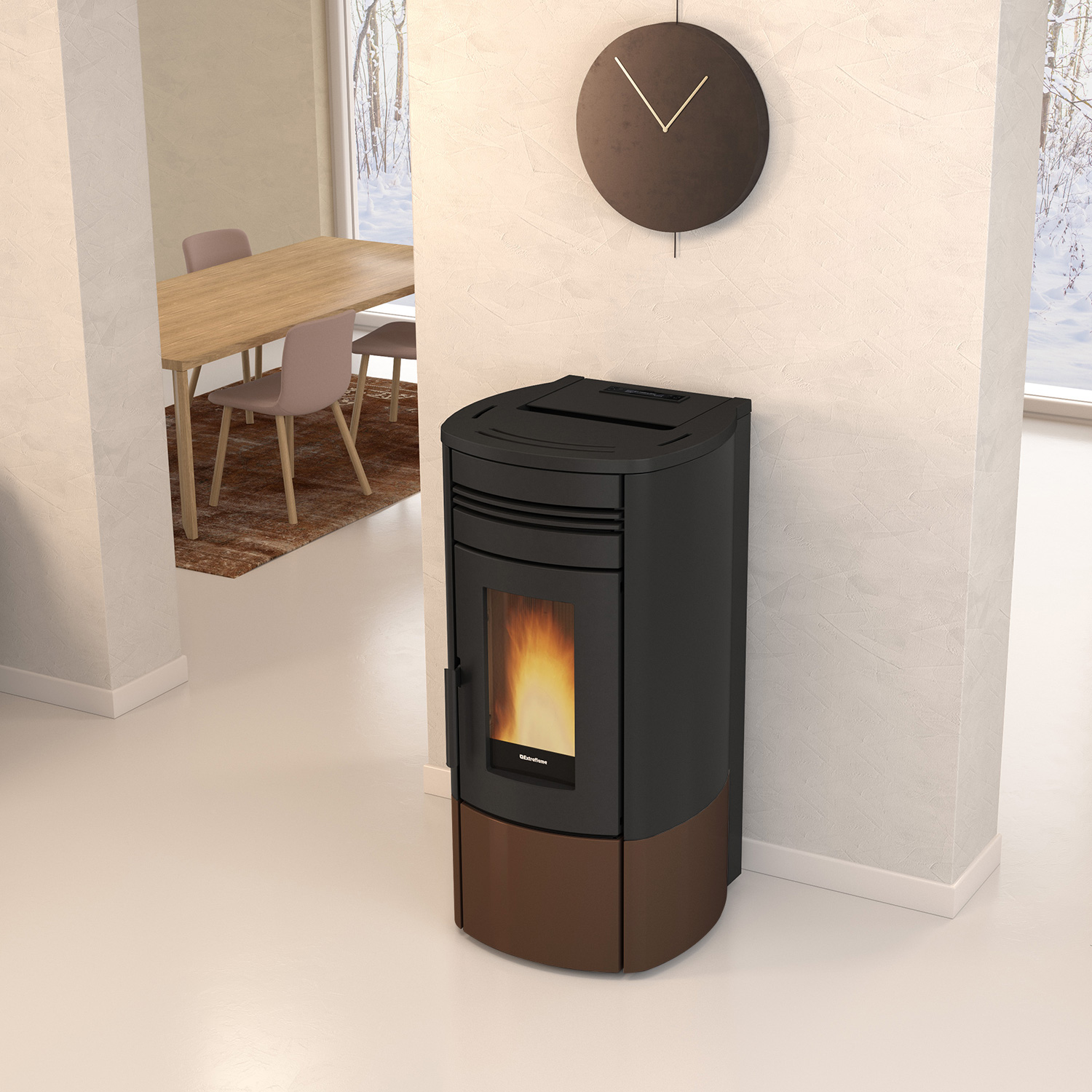 Extraflame Evolution Line Noris Pelletofen Stahl Bronze