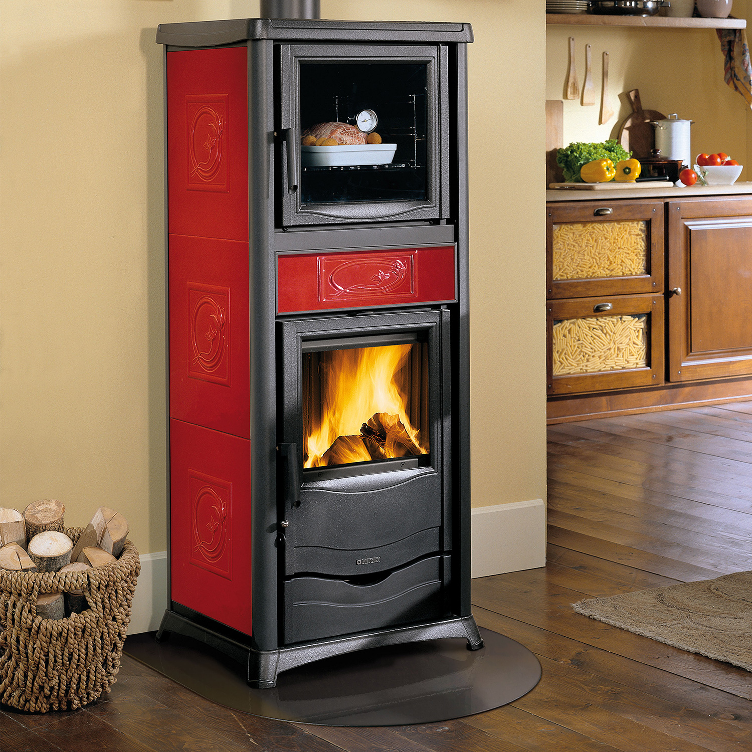 La Nordica Termorossella Plus Forno DSA 4.0 Wasserführender Kaminofen Liberty Bordeaux