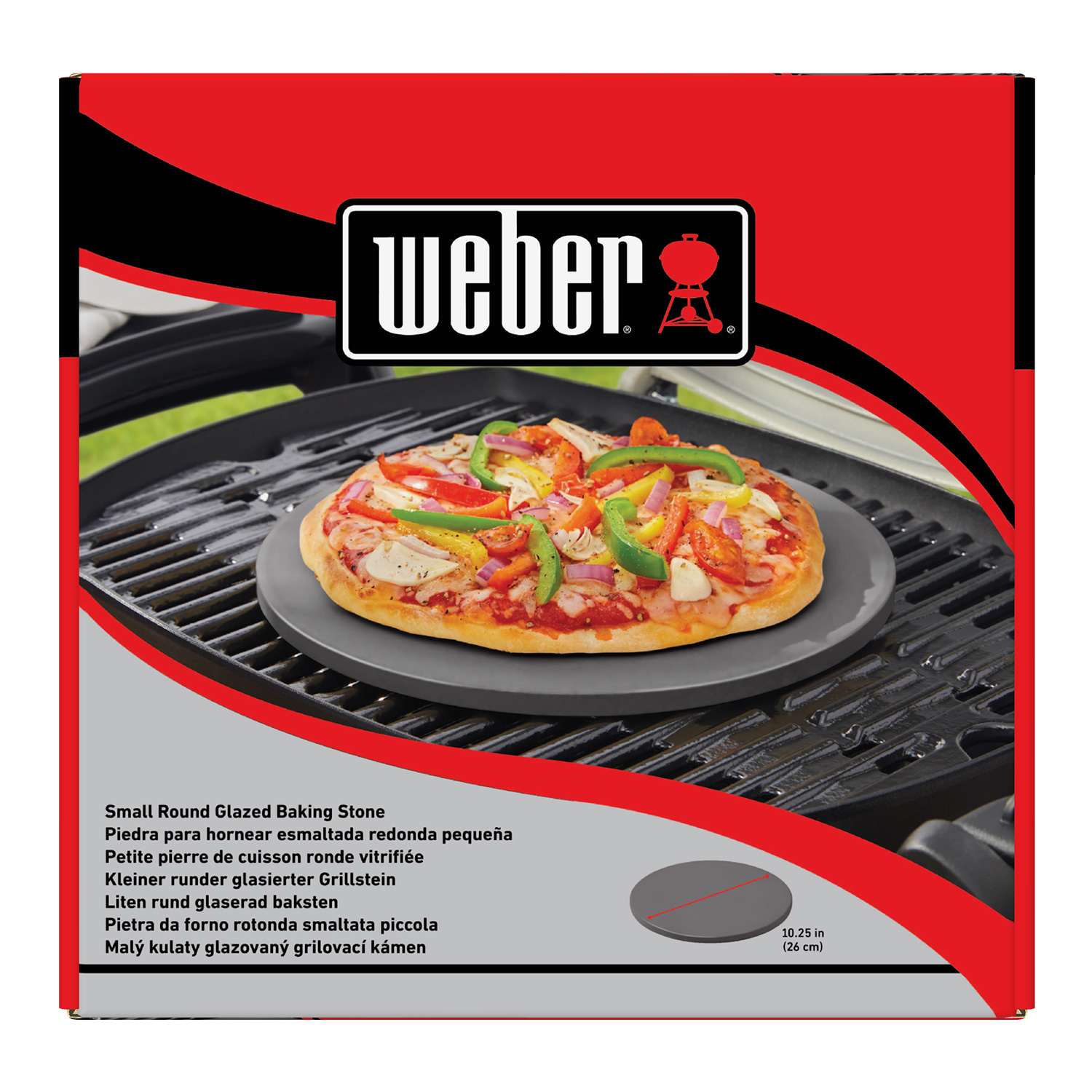 Weber Glasierter Pizzastein aus Cordierit Ø 26 cm