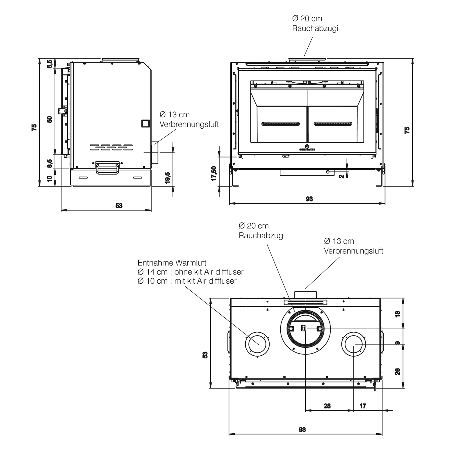 Edilkamin Screen EVO 80/2 Kamineinsatz