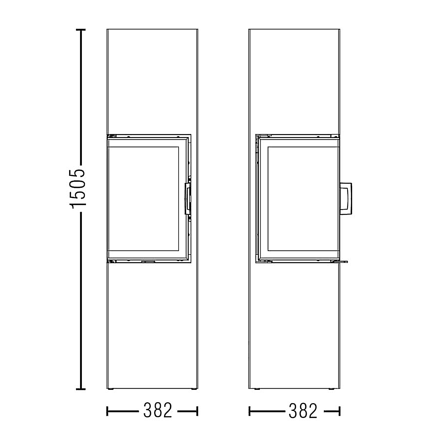 Austroflamm Slim 2.0 Kaminofen Türanschlag rechts + 1 m³ Kaminholz gratis