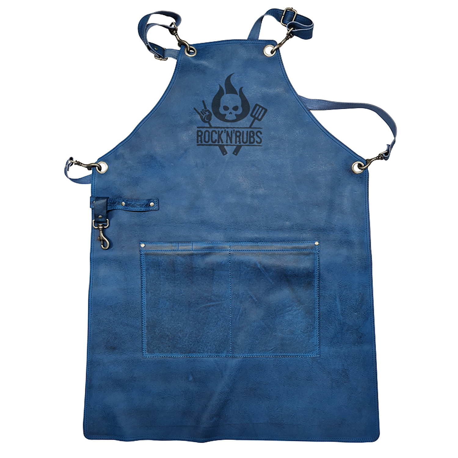 Rock'n'Rubs Grillschürze Leder Blau