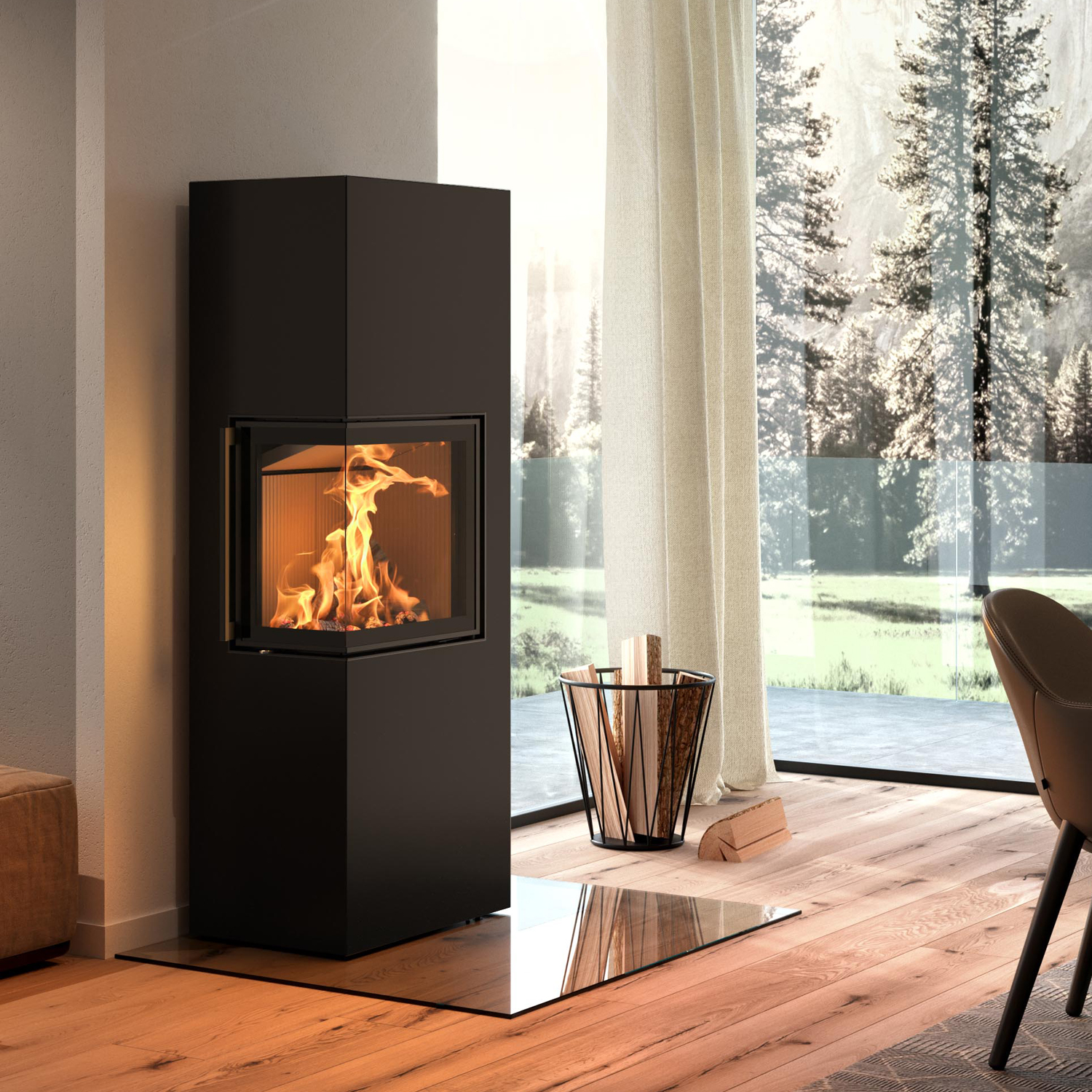 Spartherm Lungo 2L Kaminofen Nero