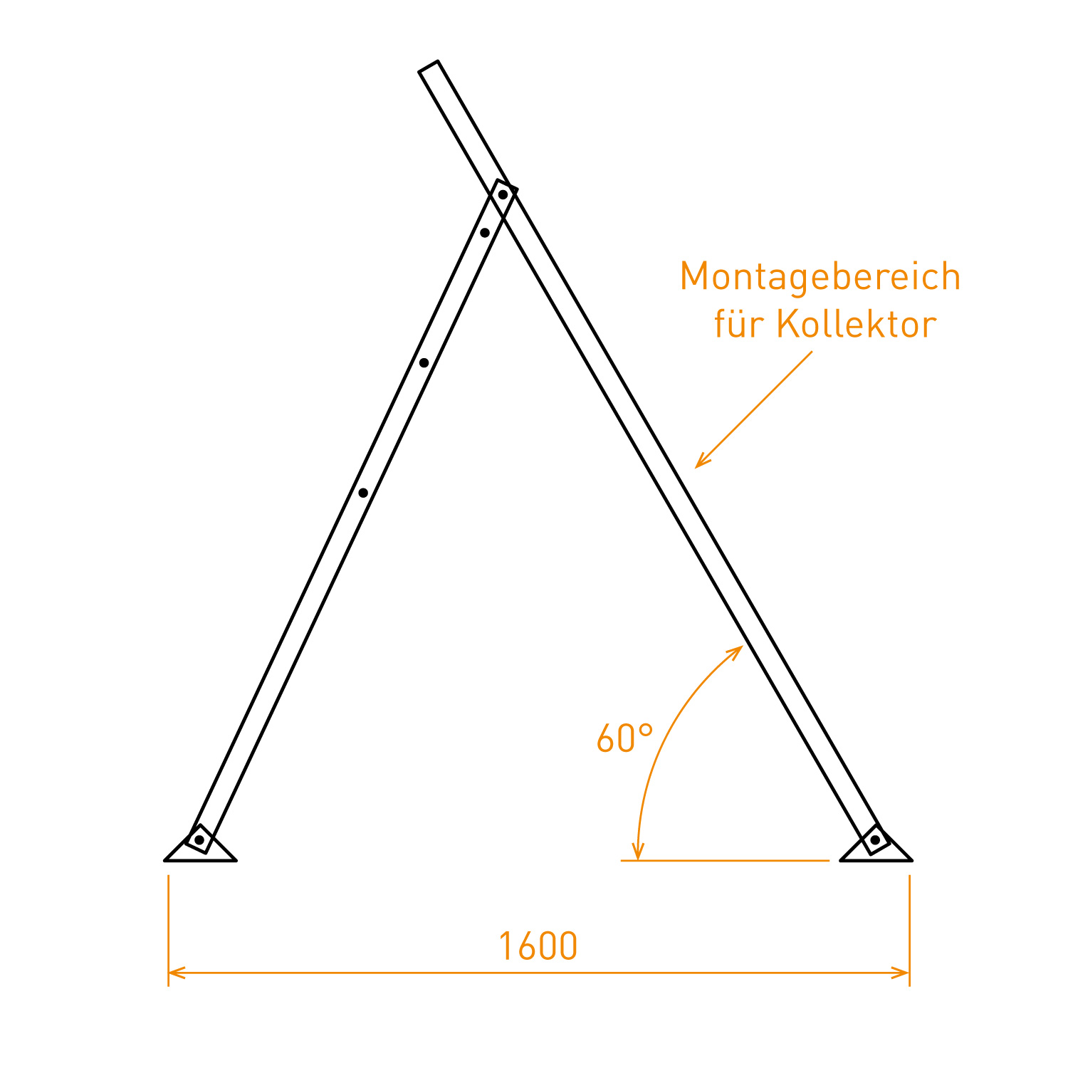 Ensol Flachdachmontage-Grund-Set für 2 Kollektoren EM1V/2.0