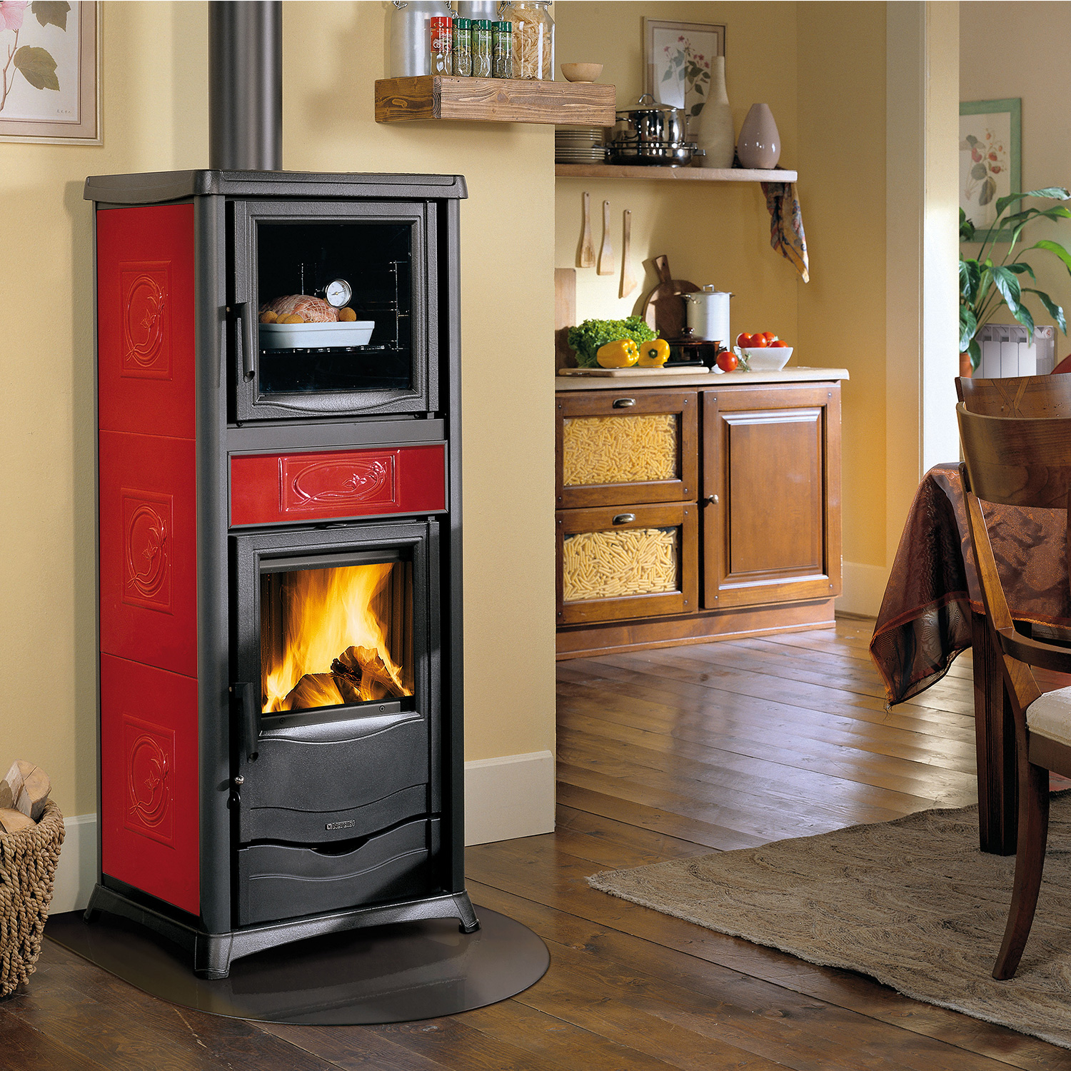 La Nordica Termorossella Plus Forno DSA 4.0 Wasserführender Kaminofen Liberty Bordeaux