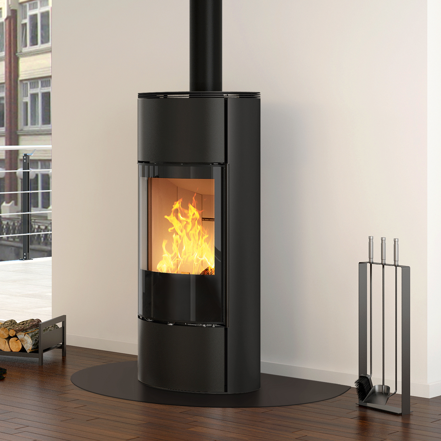 Spartherm Senso M H2O wasserführender Kaminofen Nero / Nero