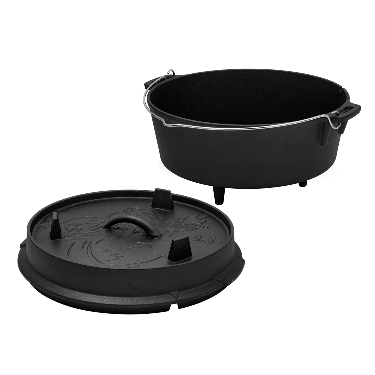 FEUERGOTT Dutch Oven 6,5 l mit Füßen