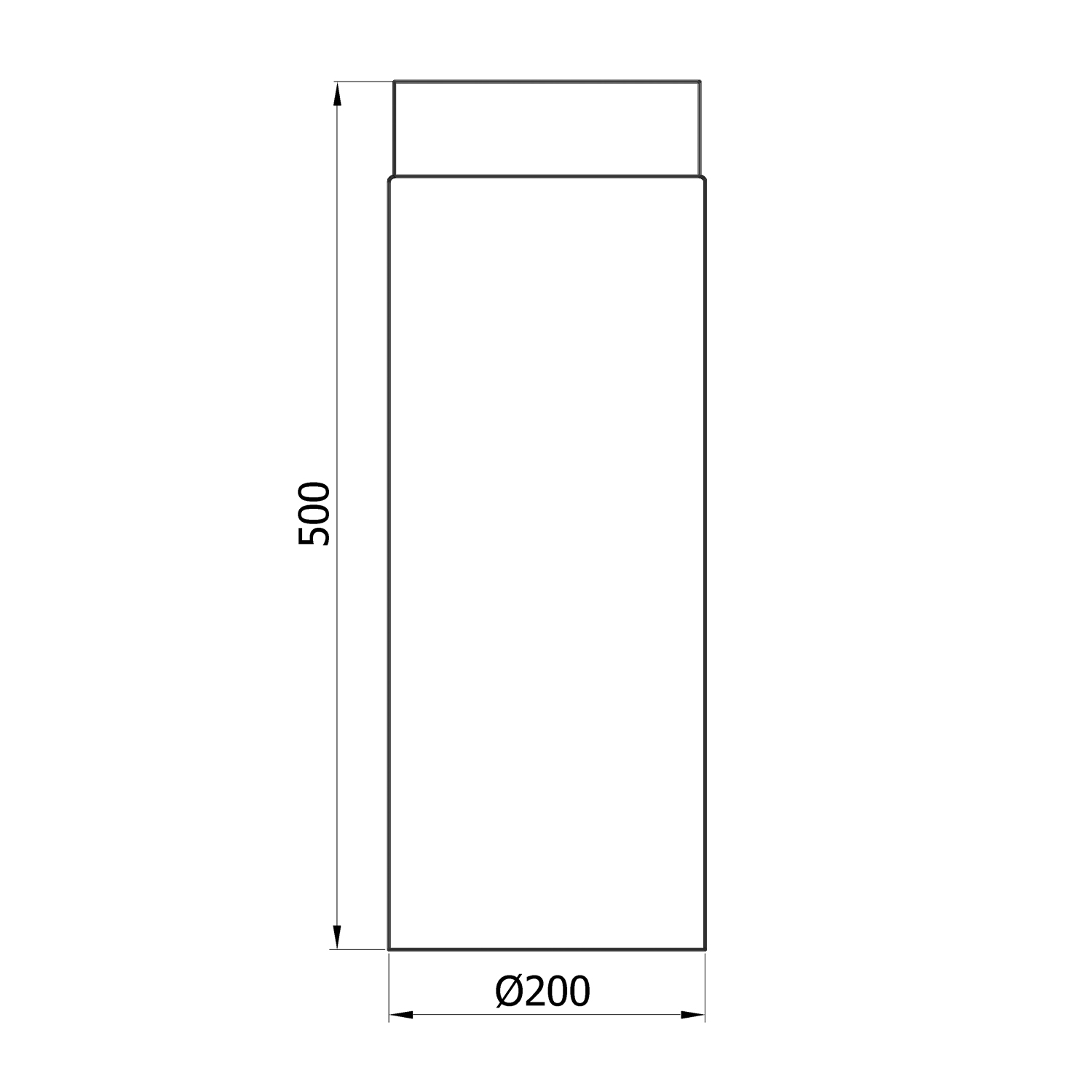 Raik Rauchrohr / Ofenrohr 200mm - 500mm schwarz