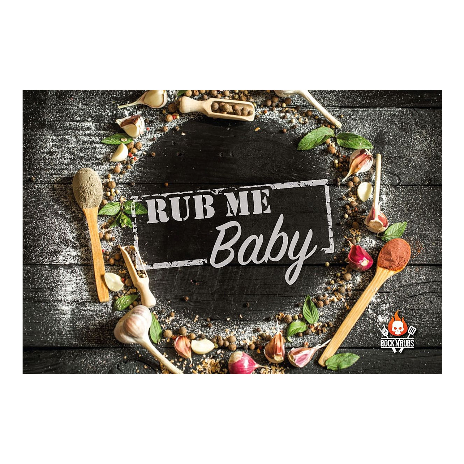 Rock'n'Rubs Blechschild Rub me Baby 20 x 30 cm