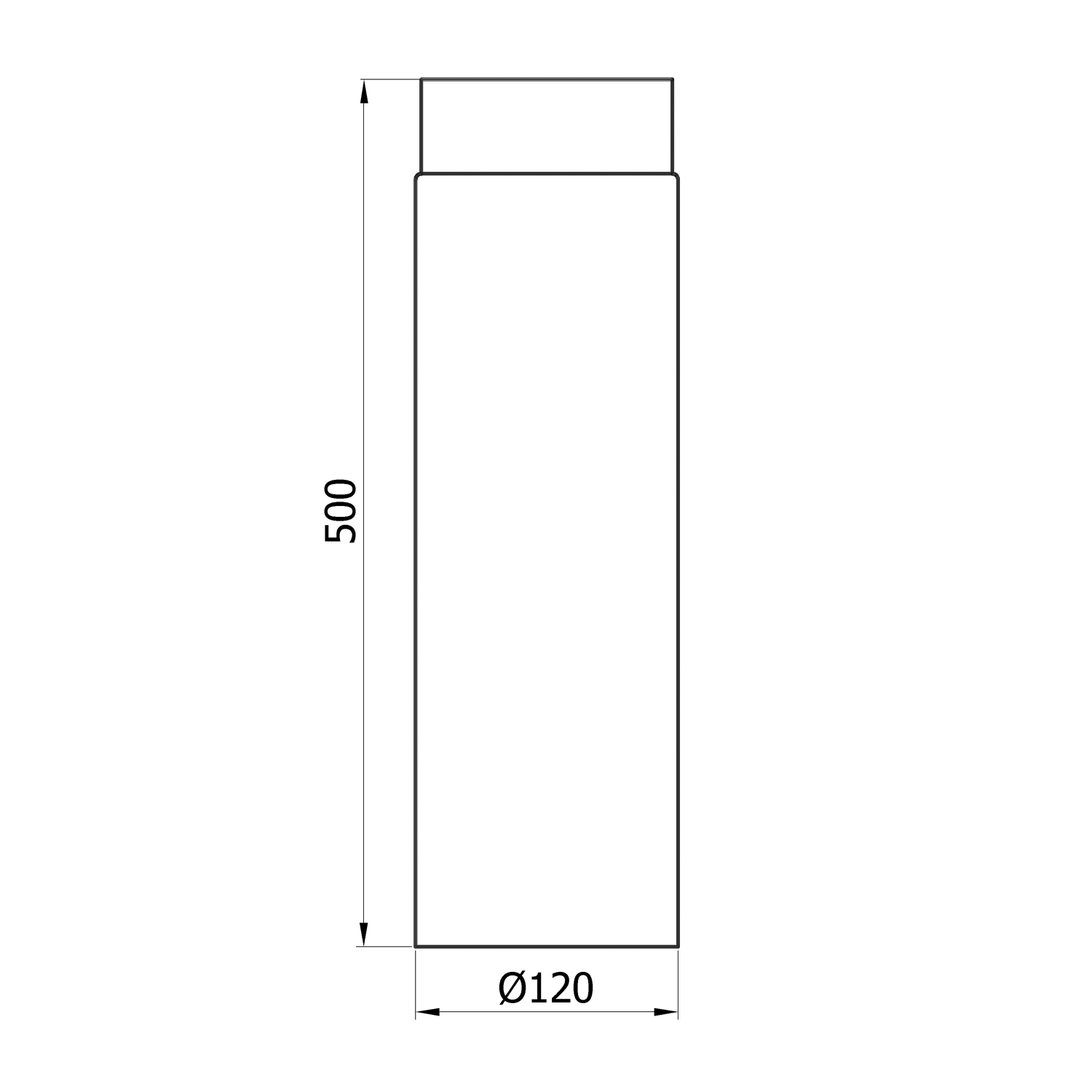 raik Rauchrohr / Ofenrohr 120mm - 500mm schwarz