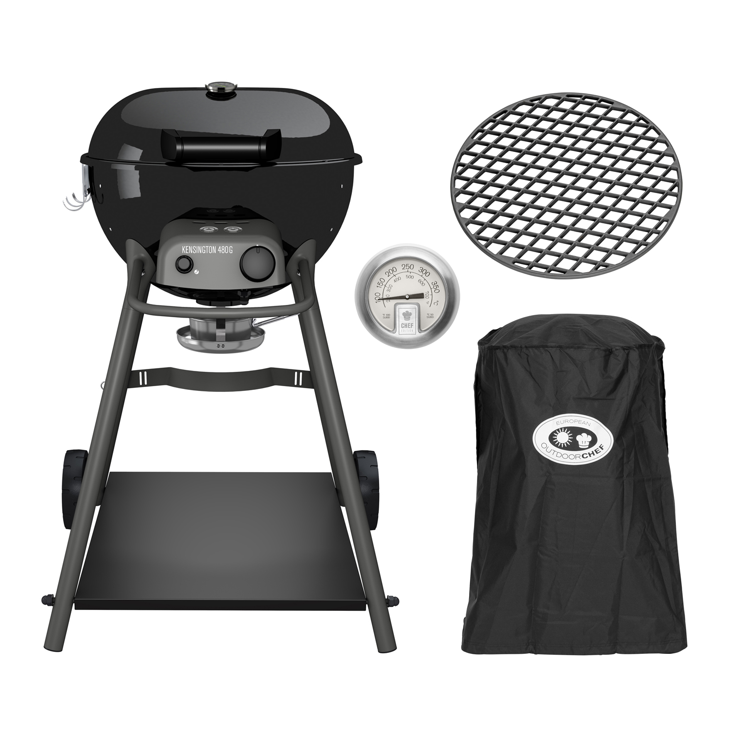 Outdoorchef Kensington 480 G Gas-Kugelgrill + Abdeckhaube + Chef Edition