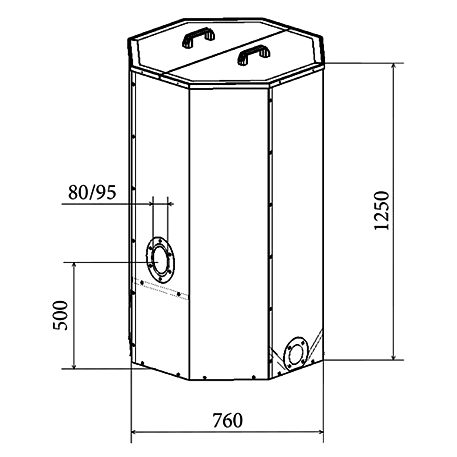 ATMOS Pelletbehälter 500 Liter