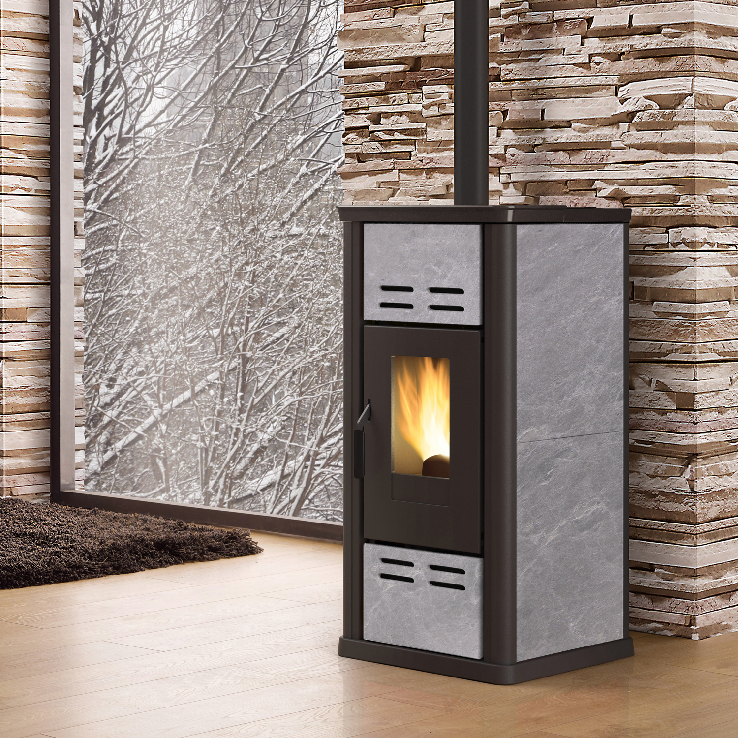 Extraflame Serafina Petra EVO Pelletofen Naturstein