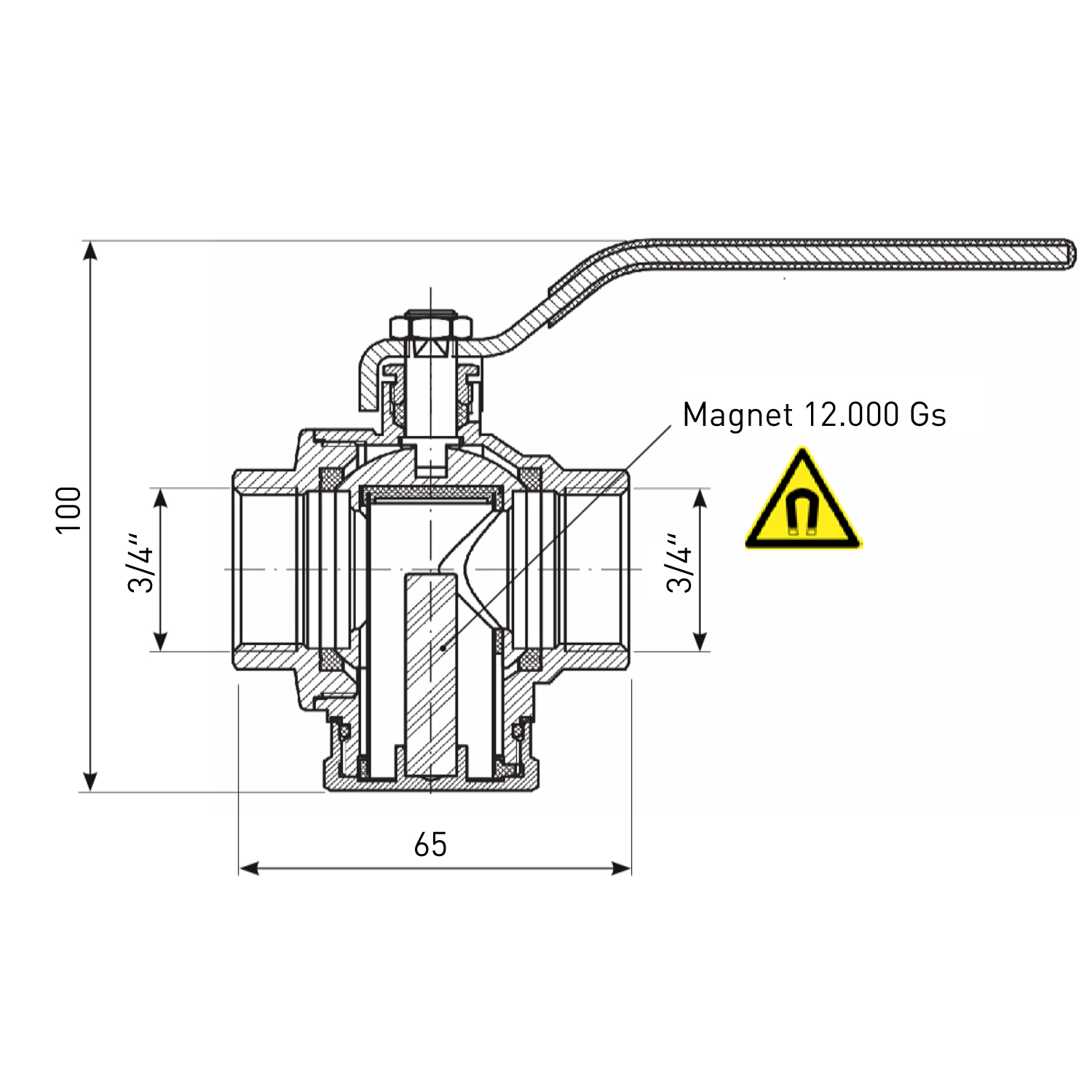 Regulus 3/4" Magnet Filterball, Kugelhahn mit Filter und Magnet