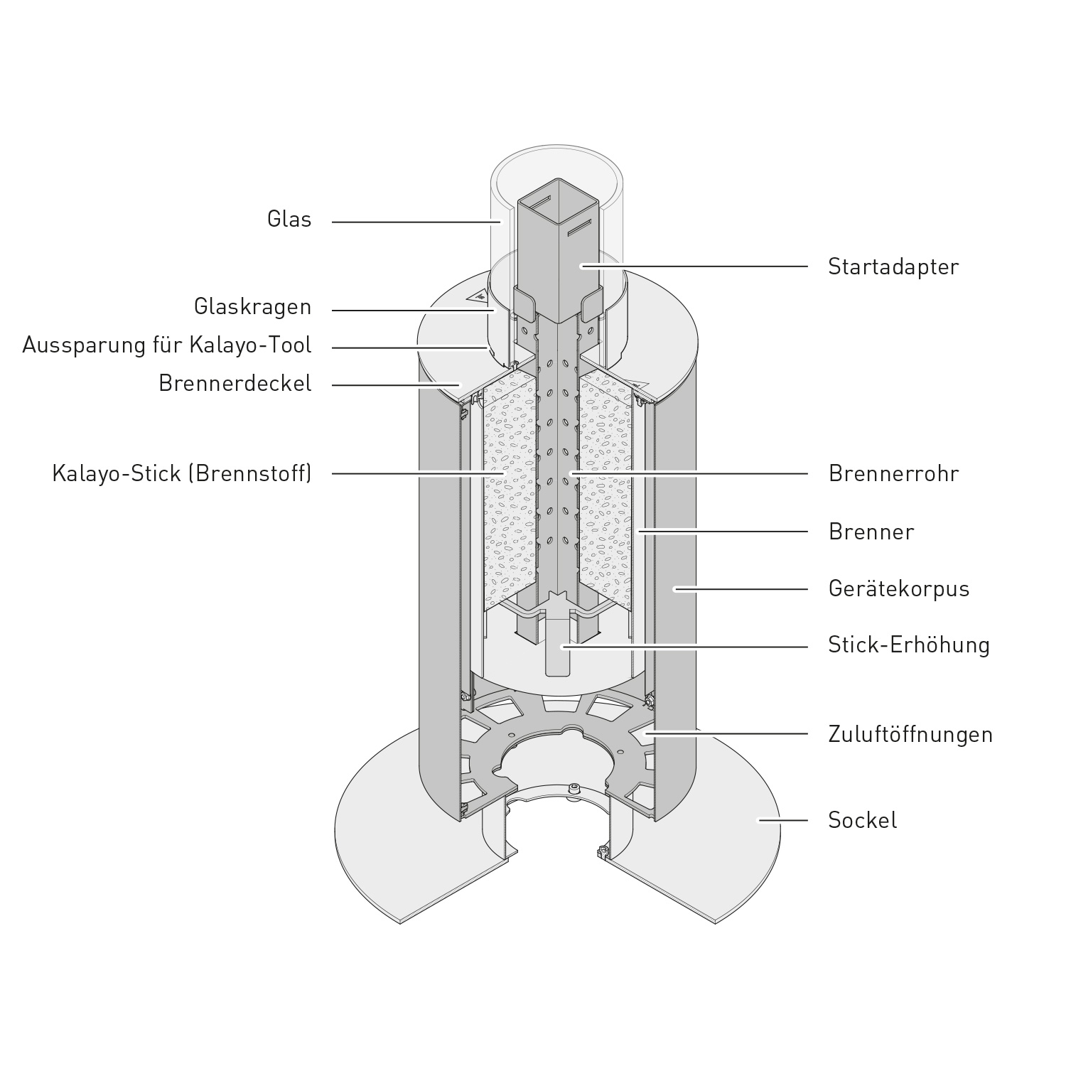 GRDN Kalayo tubo S Feuersäule Anthrazit