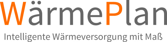 WärmePlan Logo mit dem Slogan 'Intelligente Wärmeversorgung mit Maß'