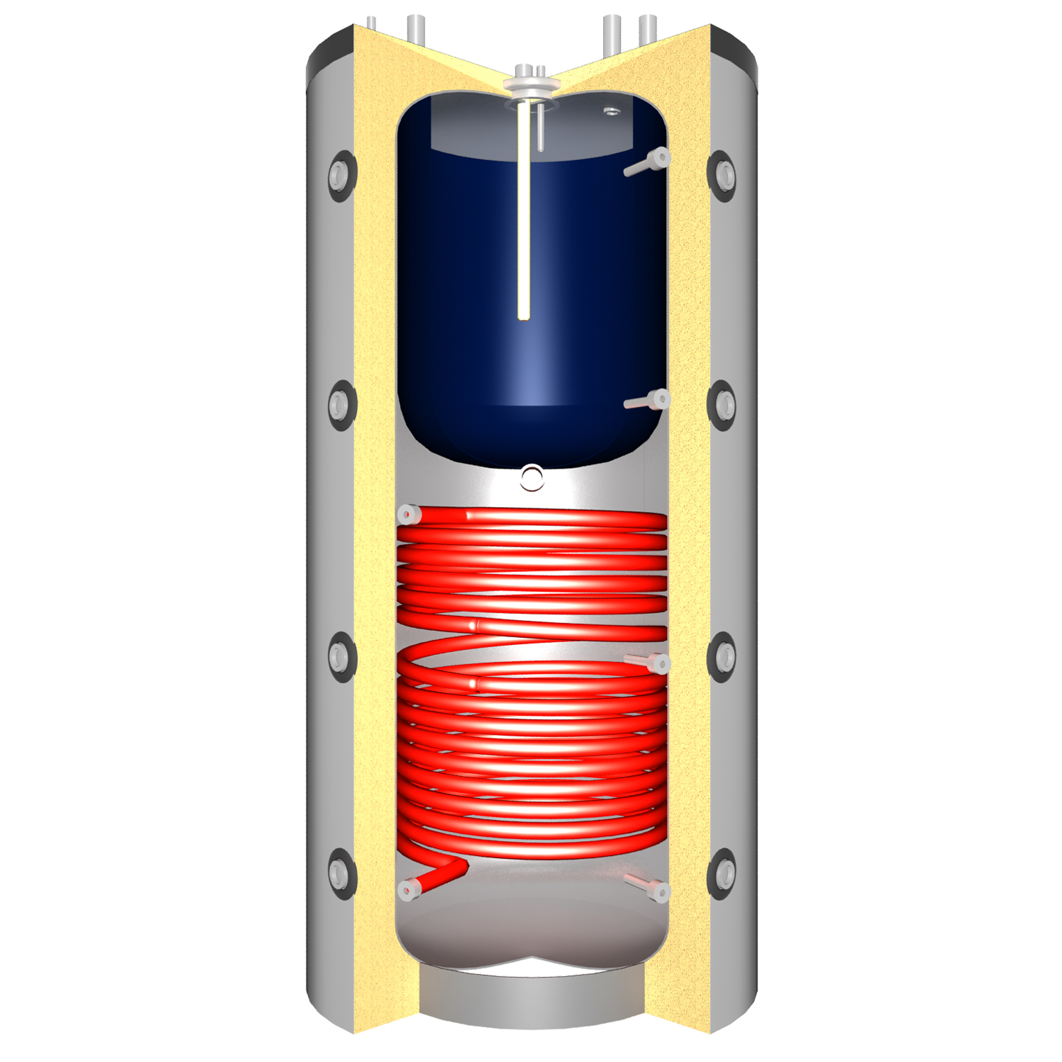 Aquaflam Vario Lend Basic Red Wasserführender Kaminofen Komplett-Set + Solarthermie-Set 2 (11 m²) + Kombispeicher THKE 600 + 1 SWT