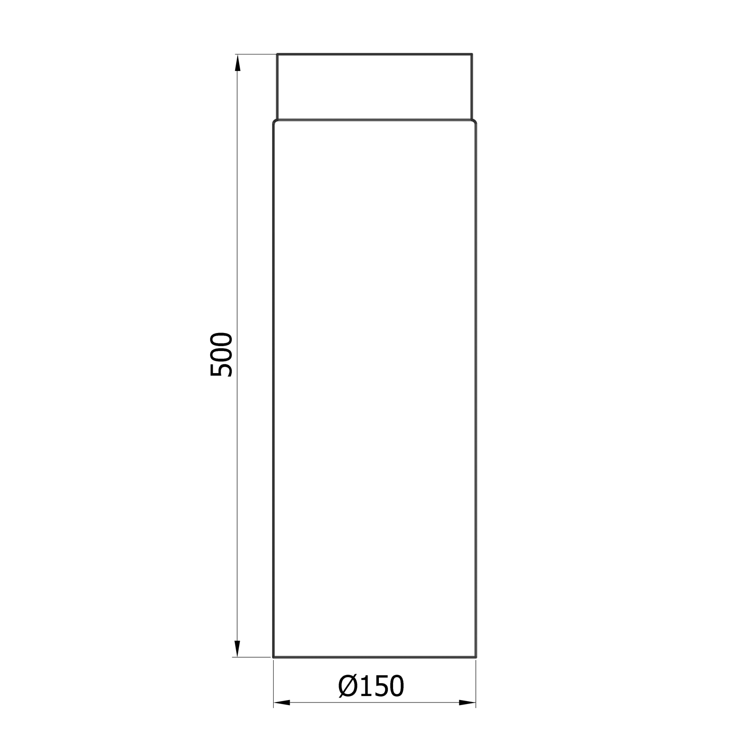 Raik Rauchrohr / Ofenrohr 150mm - 500mm schwarz