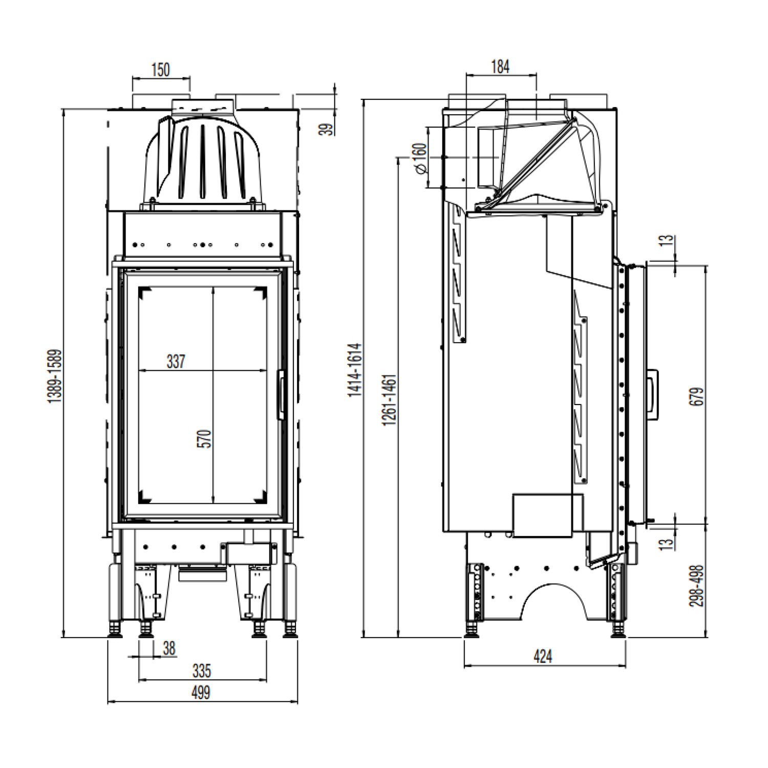 Austroflamm 45x68 K 2.0 Kamineinsatz