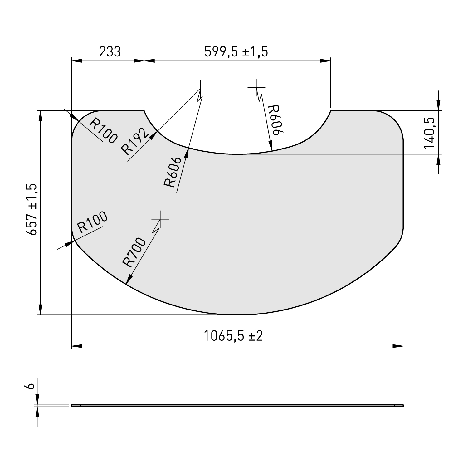 Lotus Passgenaue Vorlegeplatte Glas für Jubilee 25