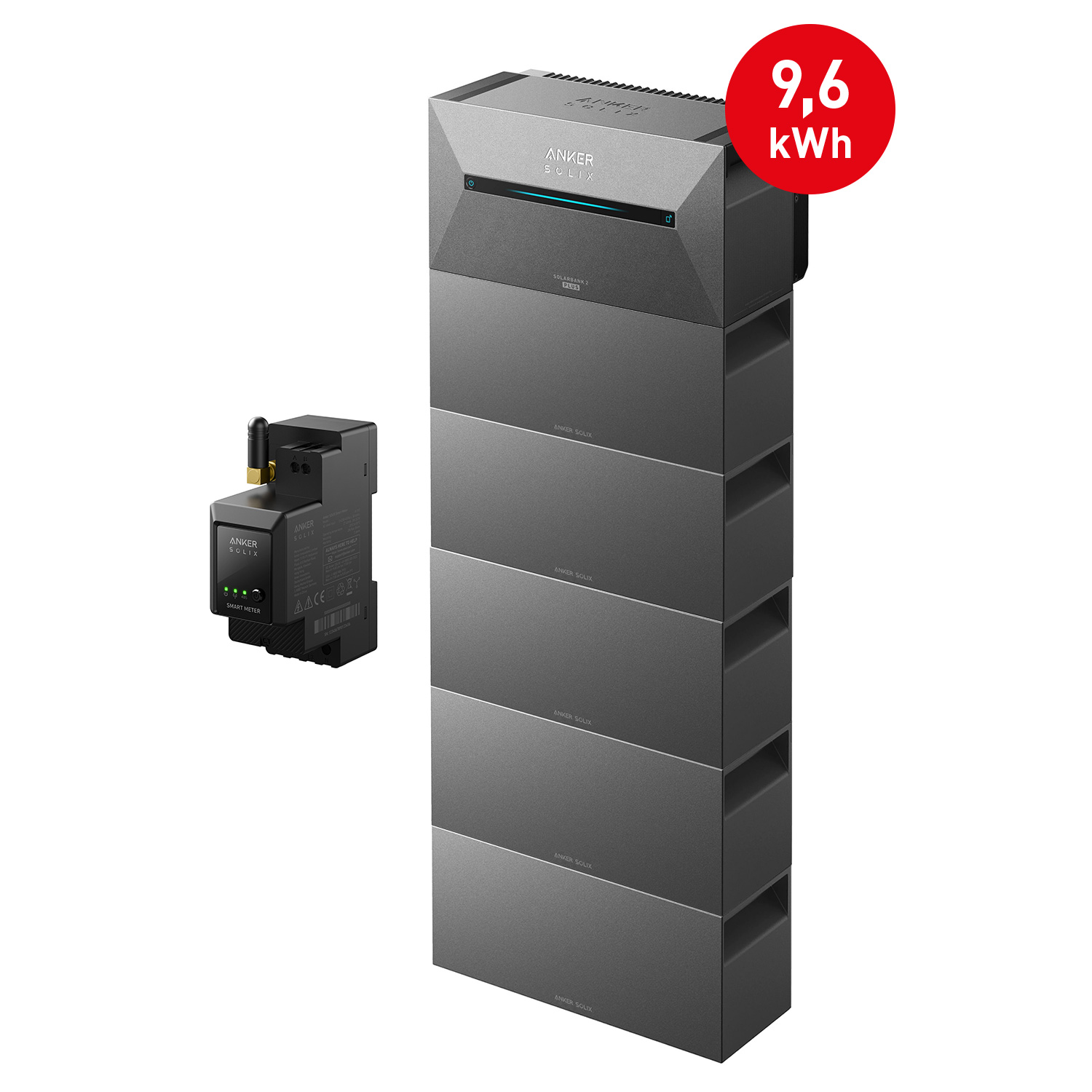 Anker SOLIX Solarbank 2 E1600 PRO Balkon-Stromspeichersystem + 5x BP1600 Erweiterungsakku