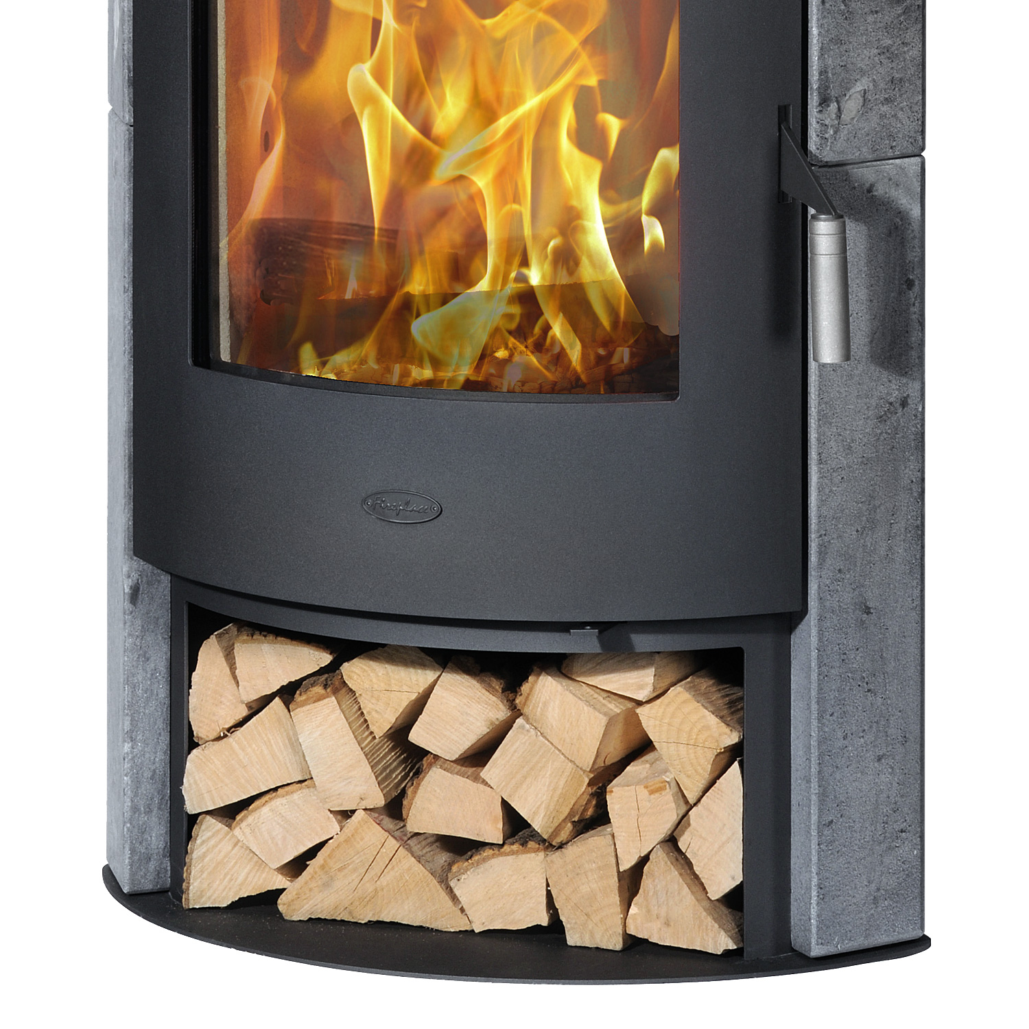 Fireplace Samba Eckkaminofen Stahl Schwarz Speckstein