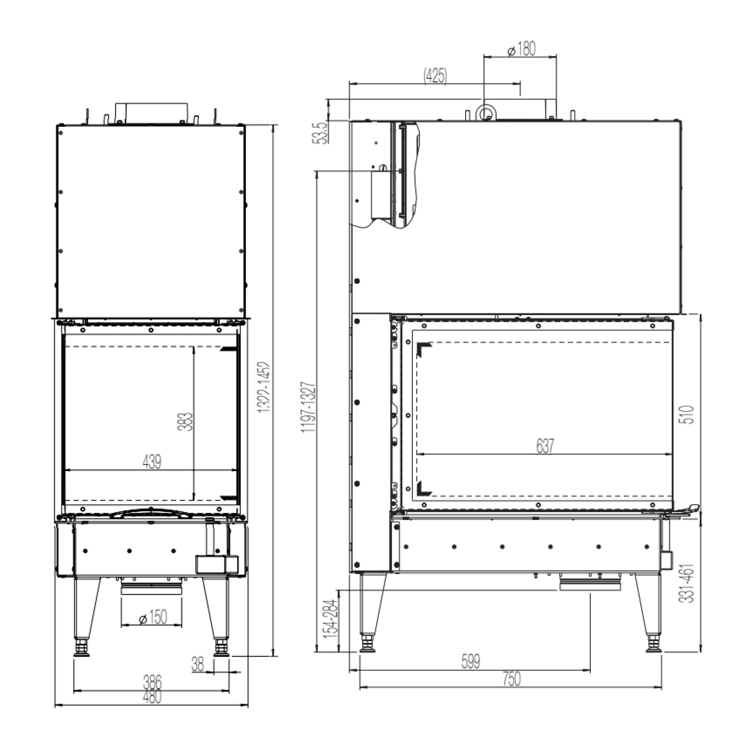 Austroflamm 48x72x51 S3 2.0 Kamineinsatz