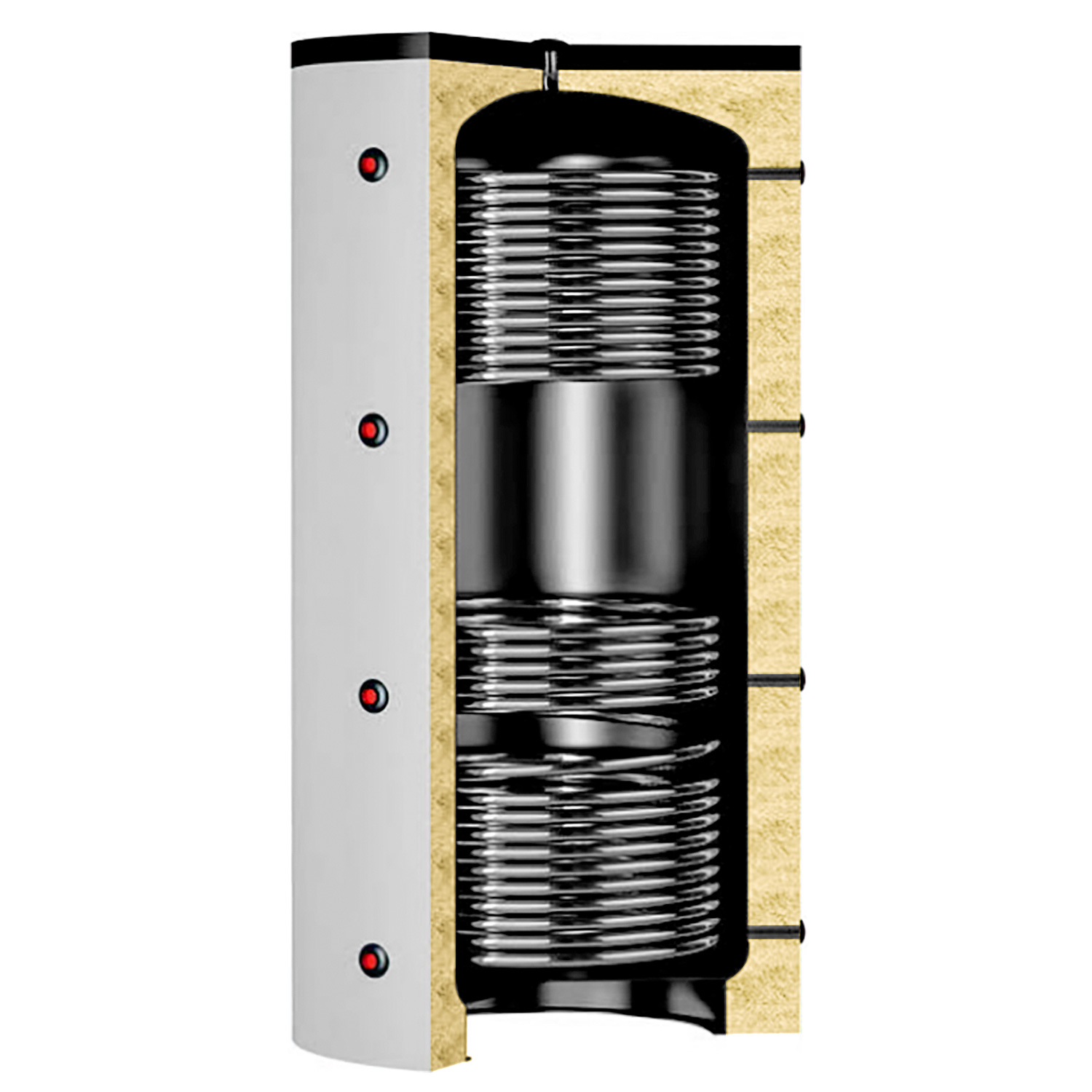 Termoventiler Pufferspeicher Laddotank Puffer 2 500 (478 Liter) mit 2x Solarwärmetauscher