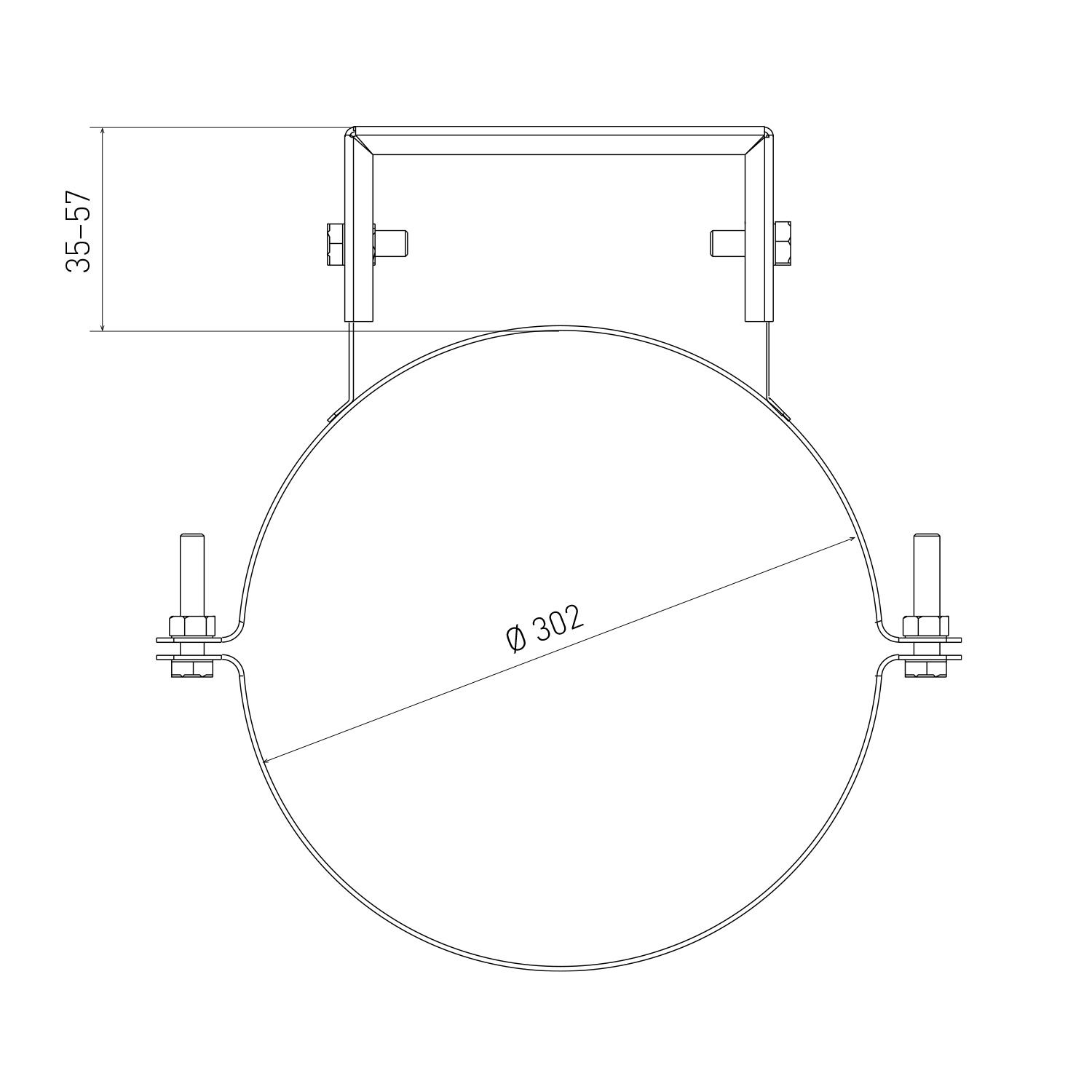 Opsinox Edelstahlschornstein 250mm Wandhalter MB