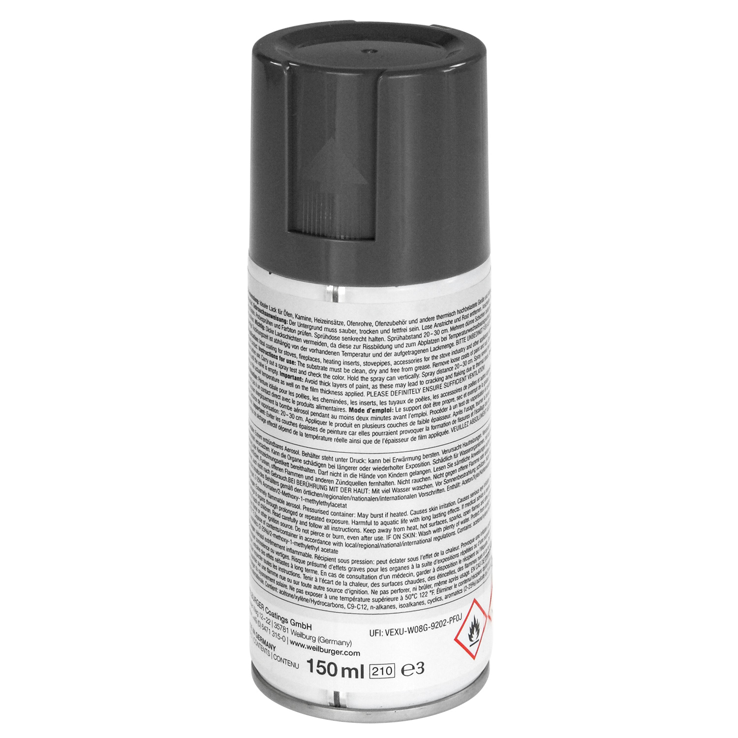 raik Ofen-Spray Spraydose 150 ml Senotherm Gussgrau-Hell