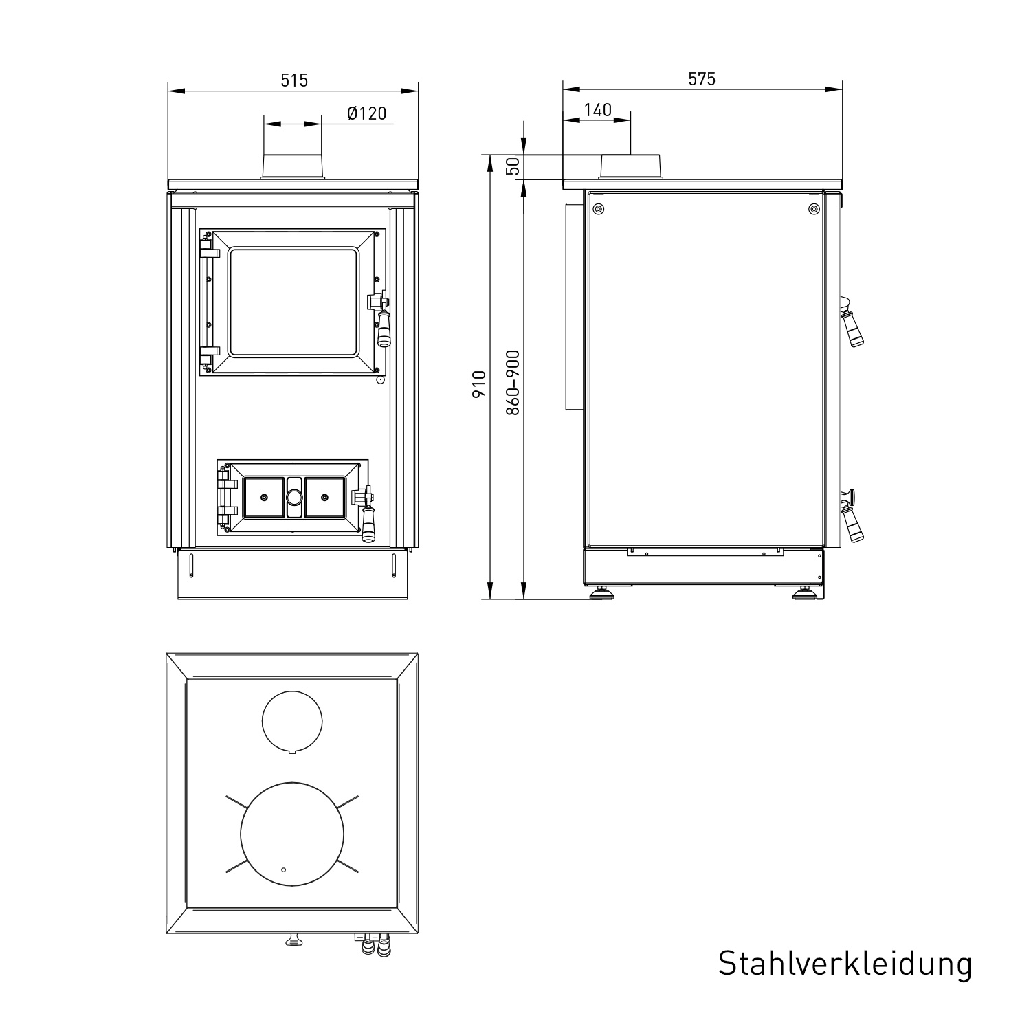 Justus Rustico-50 2.0 Küchenofen Schwarz